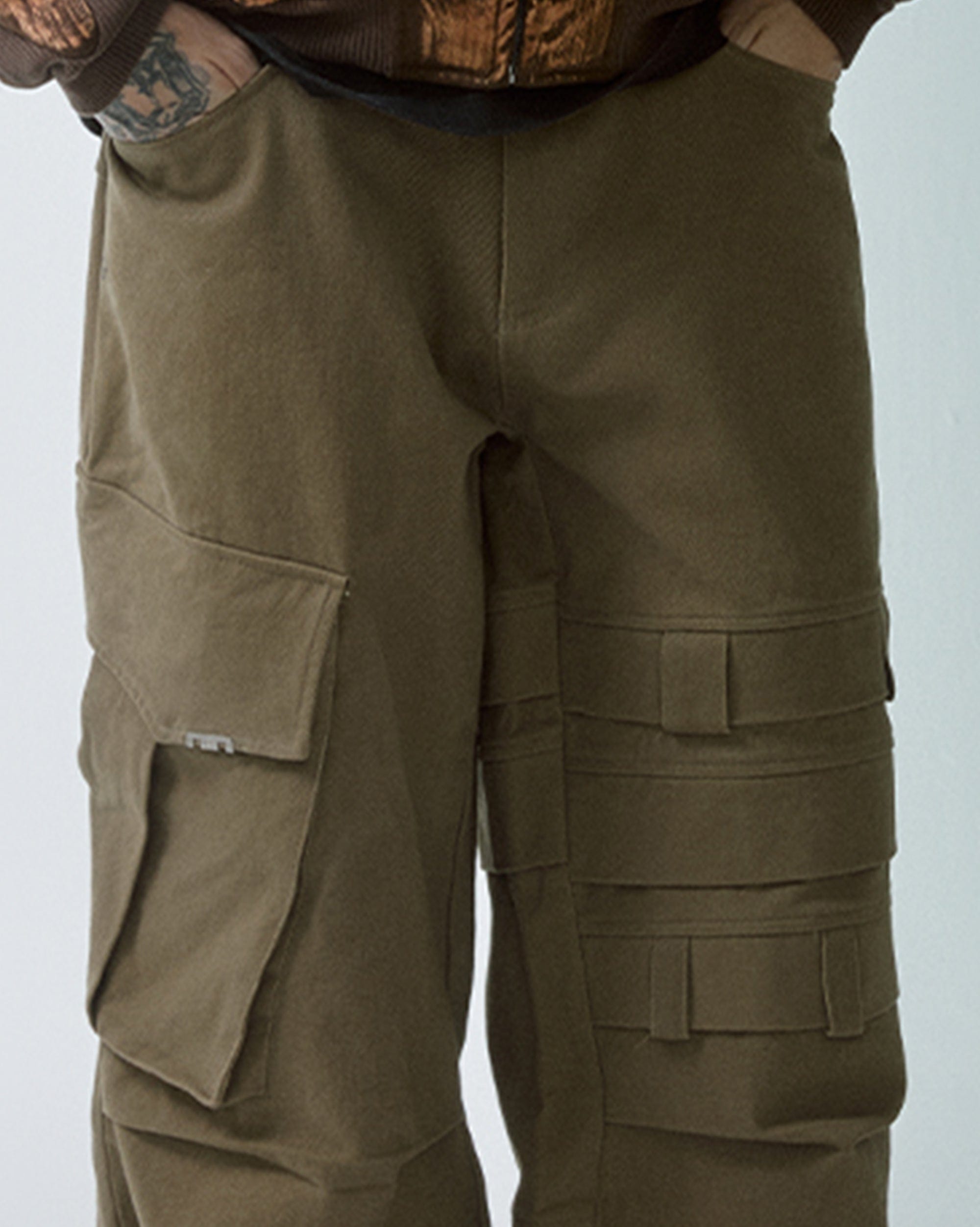 F2CE Asymmetrical Crinkled Cargo Pants