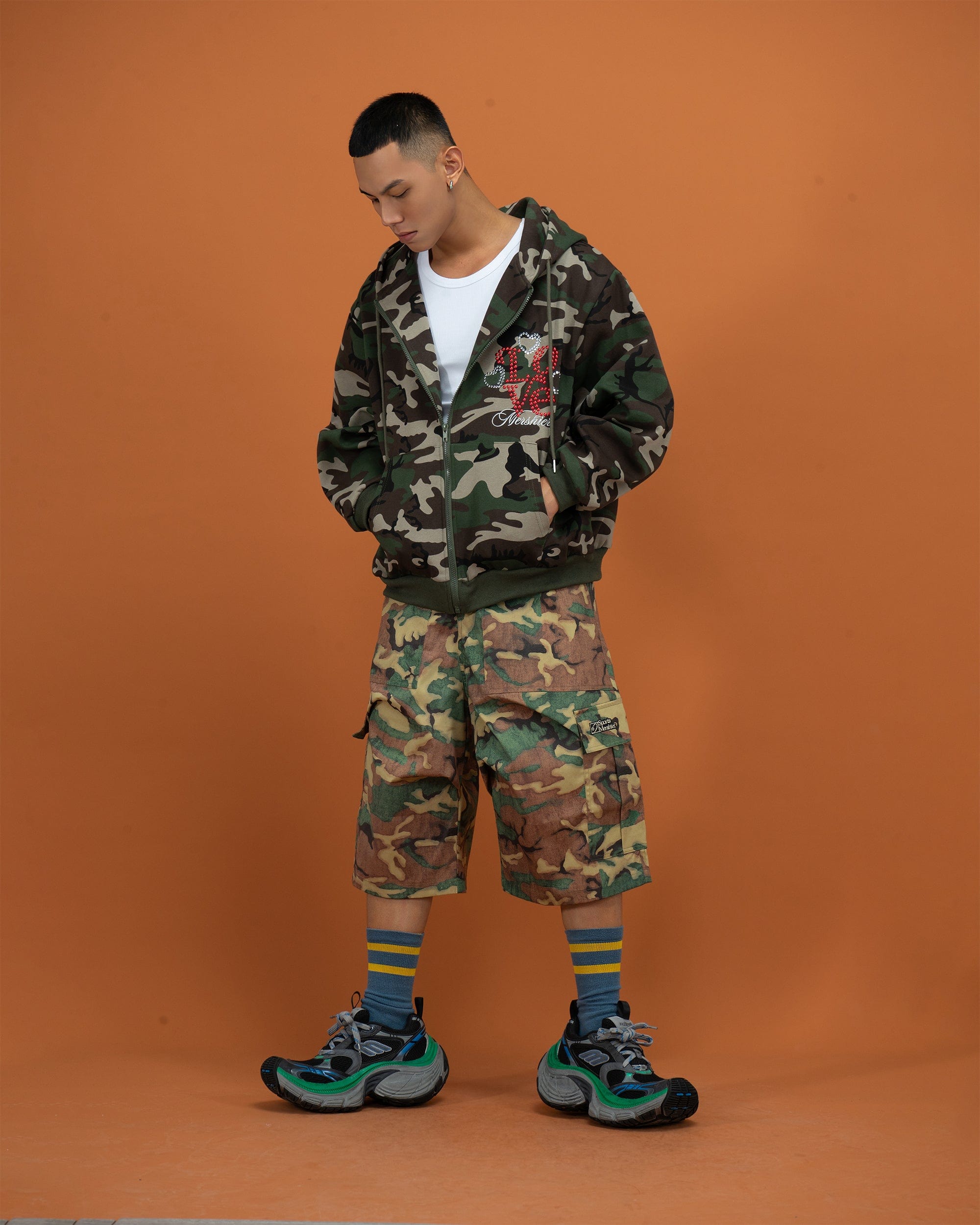 CLP Camo Studded Zip-Up Hoodie