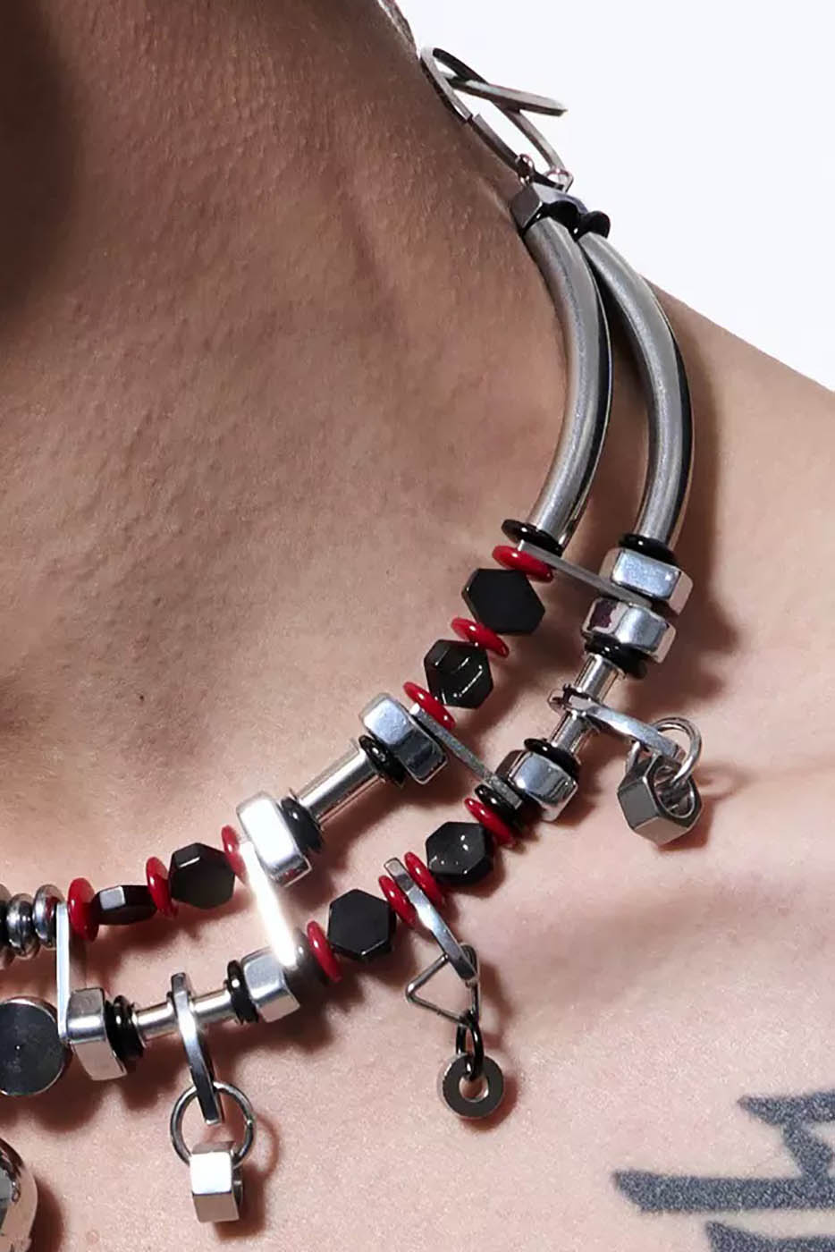 ILLUSORY Mechanical Heart Double-Strand Beaded Necklace
