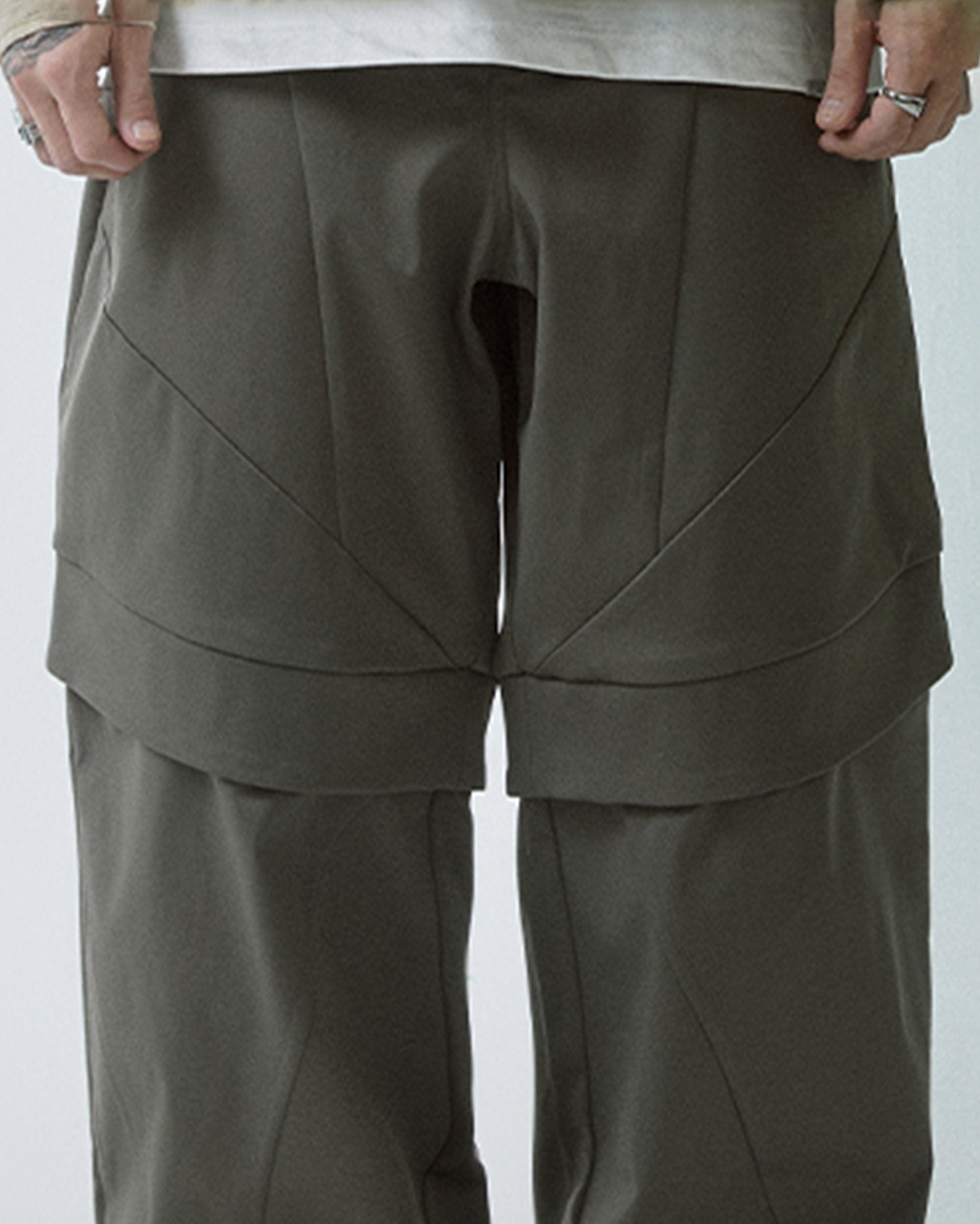 F2CE Modern Deconstructed Double-Knee Rivet Pants