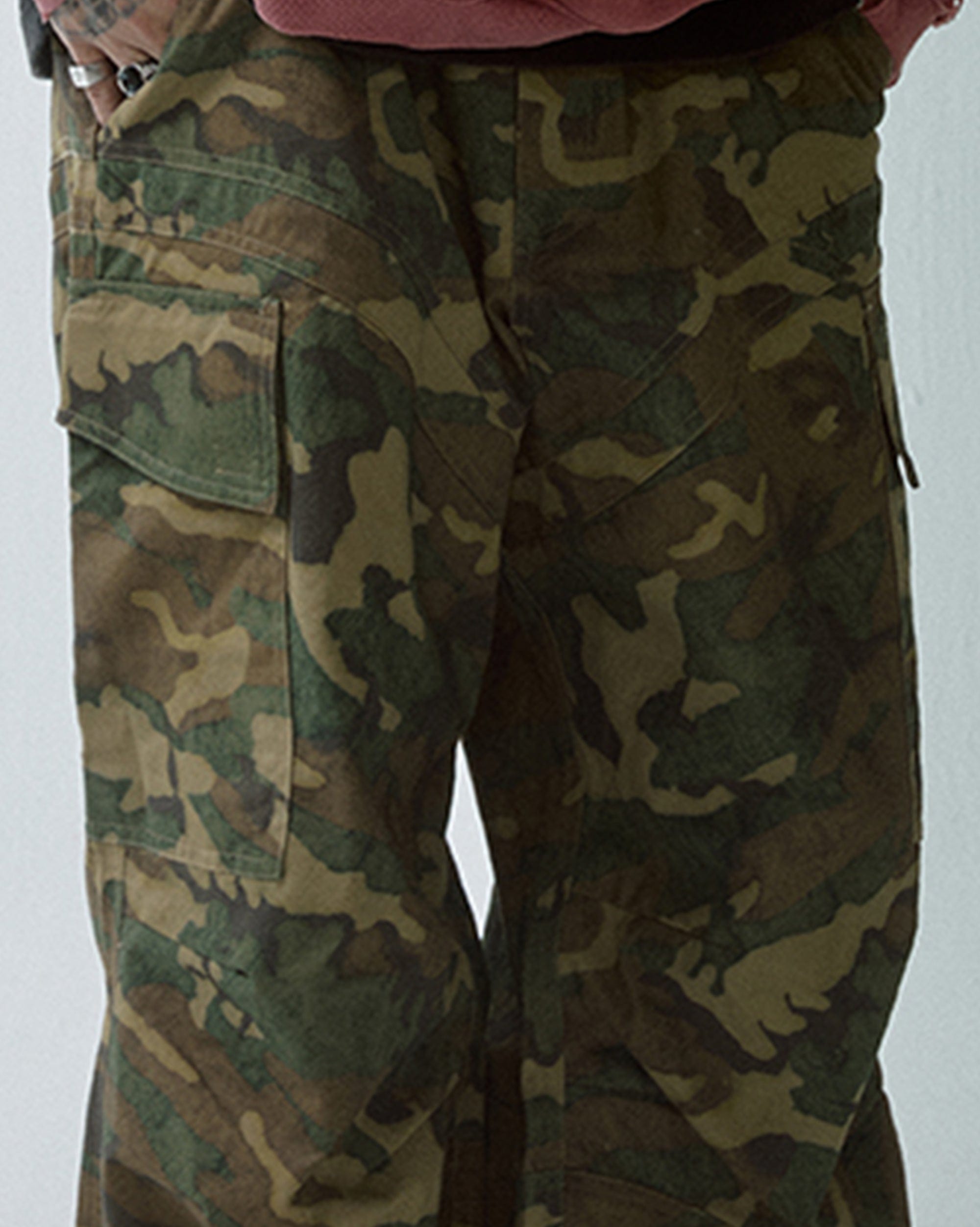 F2CE Wide-Leg Draw-String Camo Cargo Pants