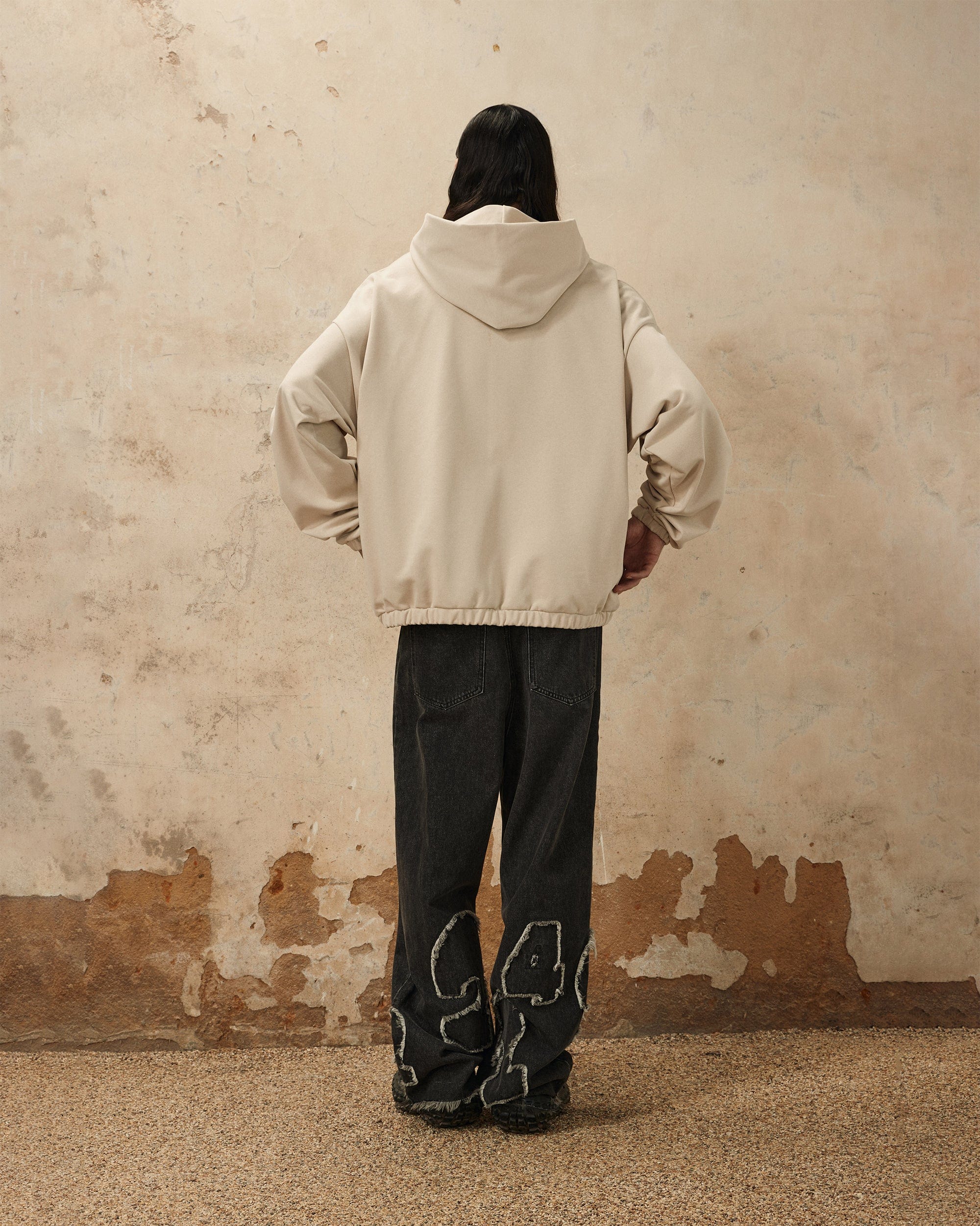OVDY Star Embroidery Punk Zip-Up Hoodie