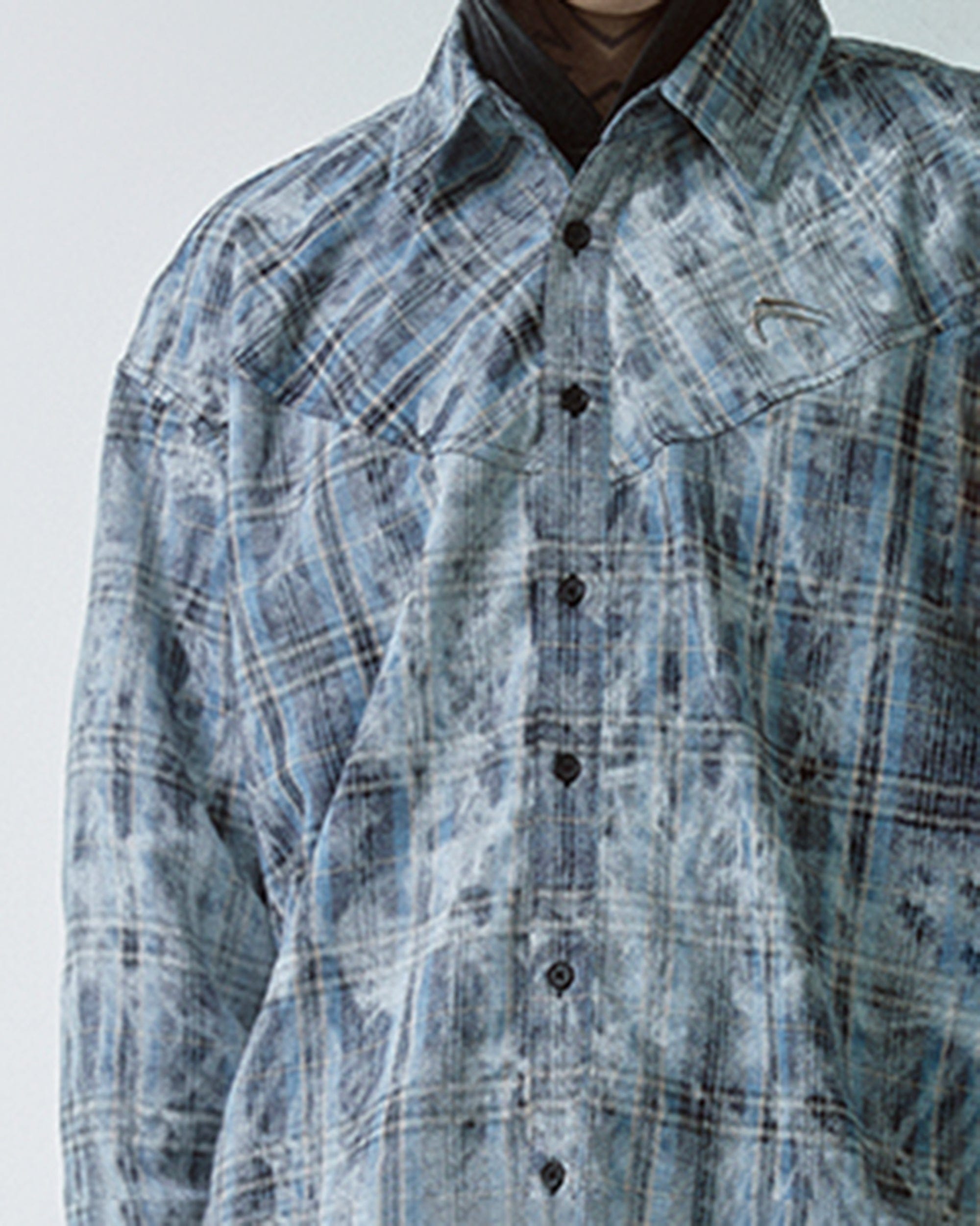 F2CE Spliced Abstract Plaid Shirt