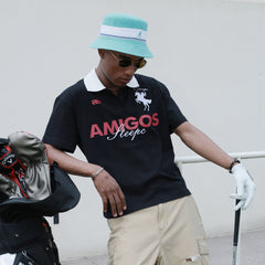 STEEPC Amigos Graphic Embroidered Polo T-Shirt