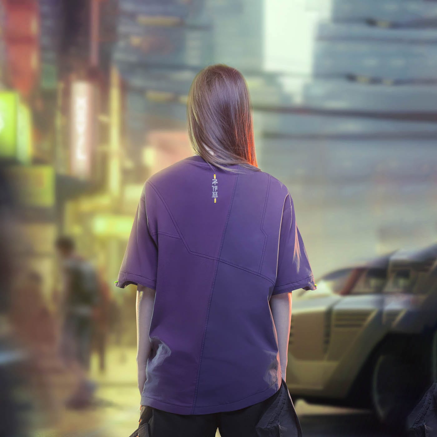 XIPHEVIL Asymmetrical Spliced Double-Pocket T-Shirt