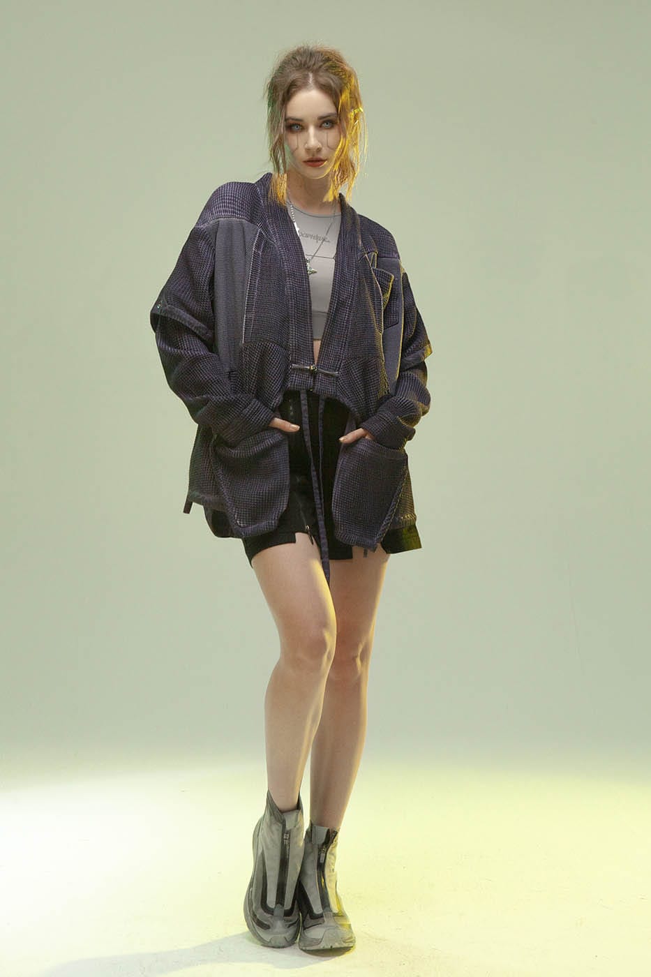XIPHEVIL Cyberpunk Double-Layer Taoist Robe
