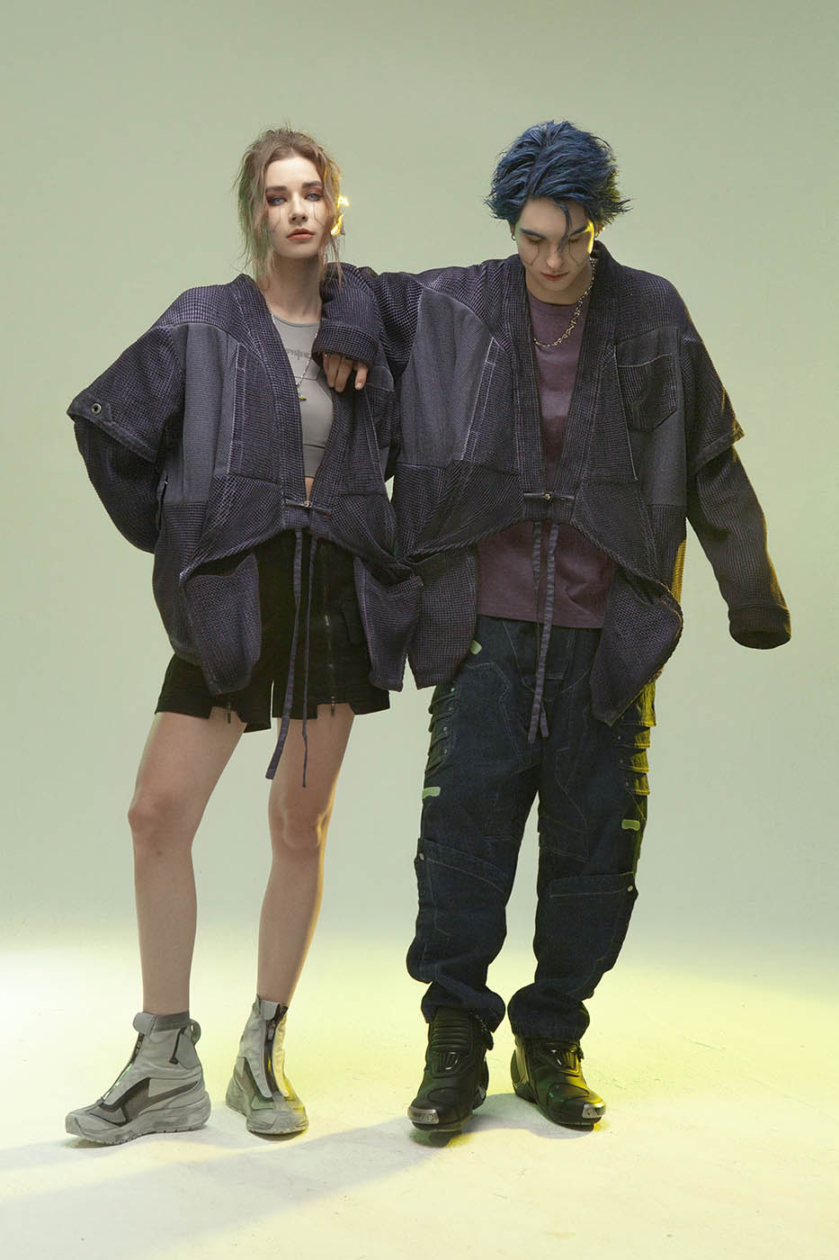 XIPHEVIL Cyberpunk Double-Layer Taoist Robe