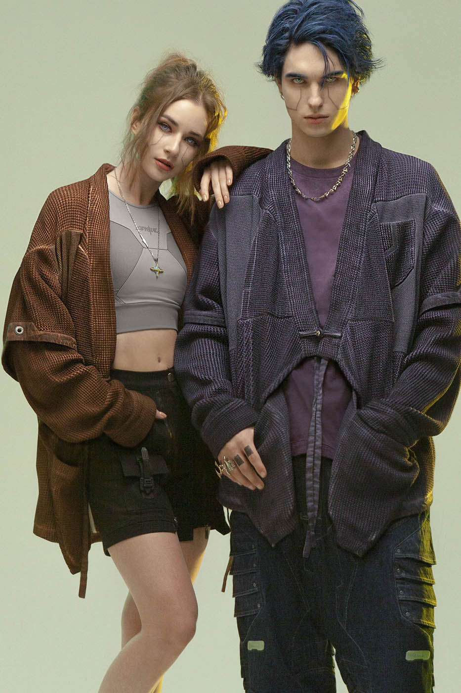 XIPHEVIL Cyberpunk Double-Layer Taoist Robe