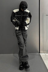 F2CE Deconstructed Detachable-Hood Color-Block Windbreaker