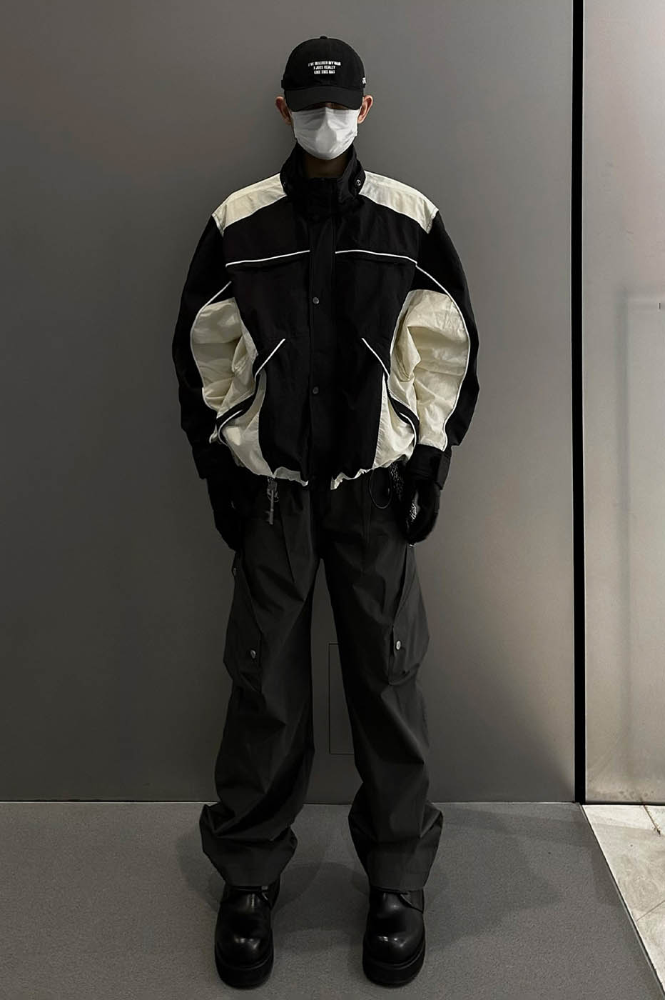 F2CE Deconstructed Detachable-Hood Color-Block Windbreaker