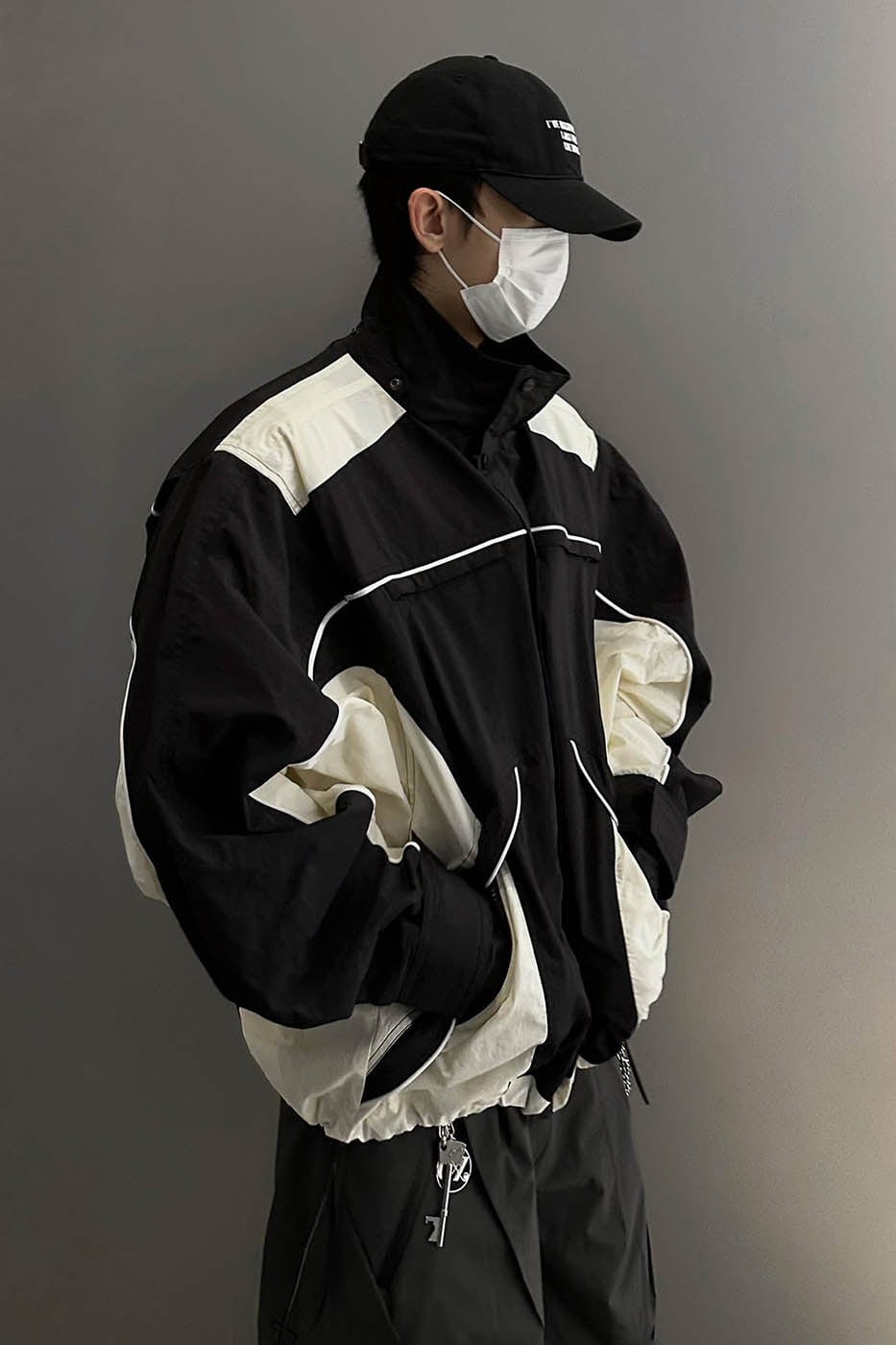 F2CE Deconstructed Detachable-Hood Color-Block Windbreaker