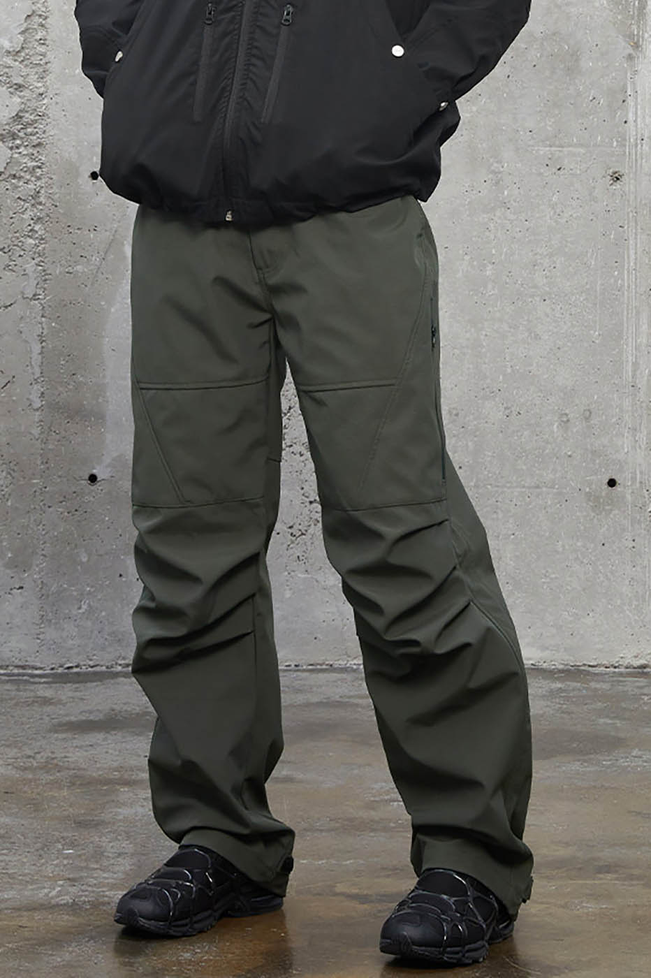 F2CE Deconstructed Crinkled Zipper Pants