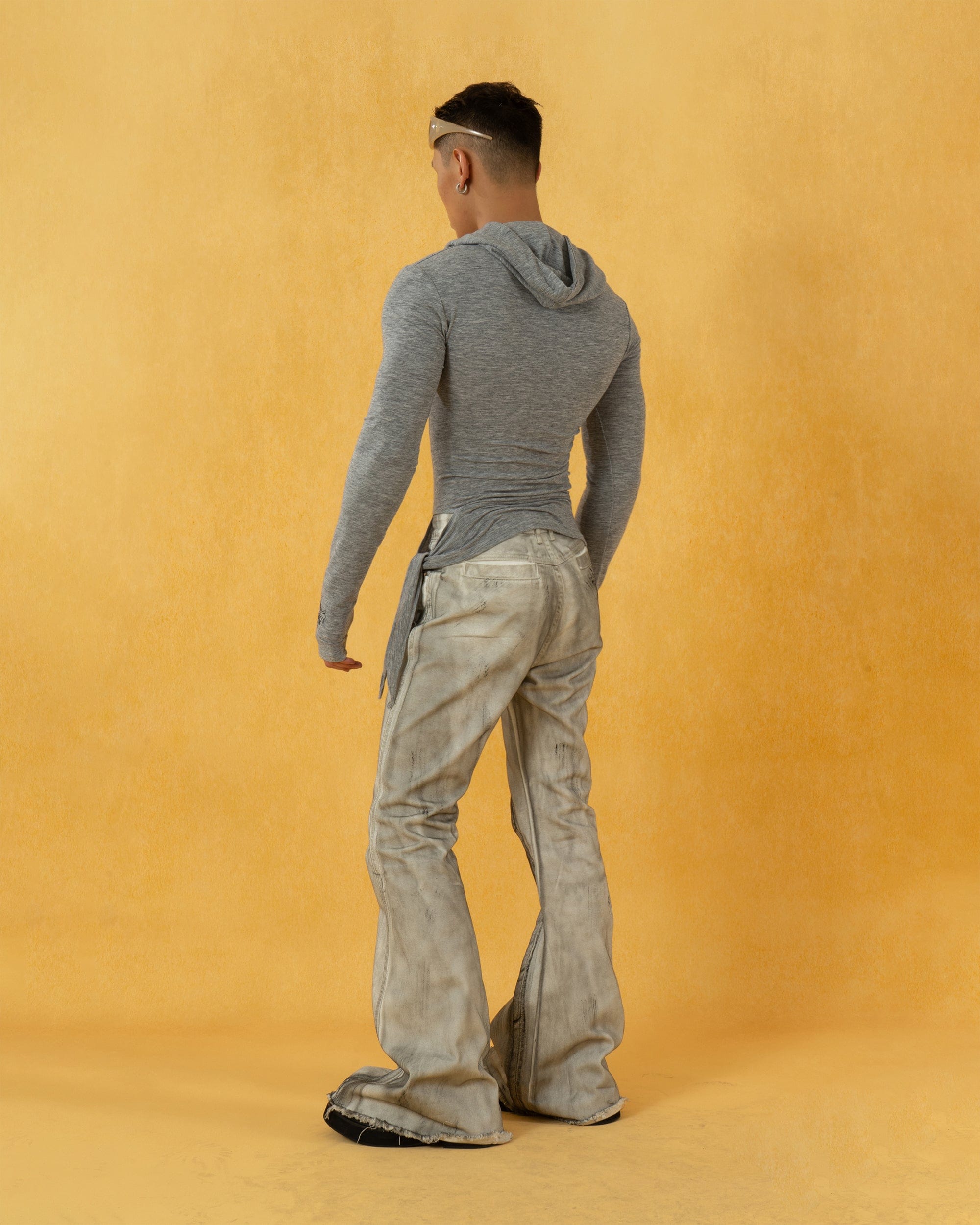 CLP Pleated Slim Fit Hoodie Long-Sleeve T-Shirt