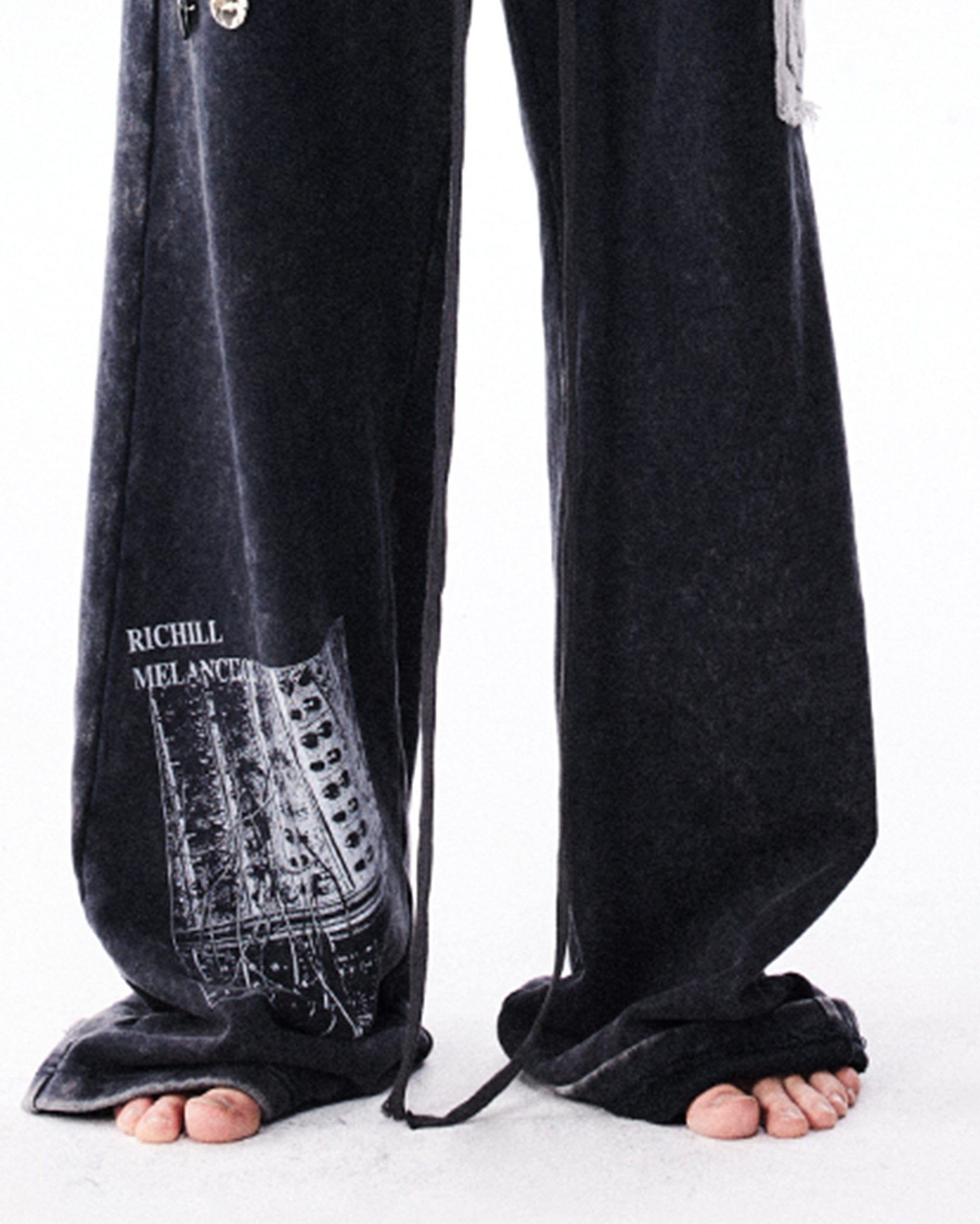 RICHILL Washed Badge Patchwork Pants
