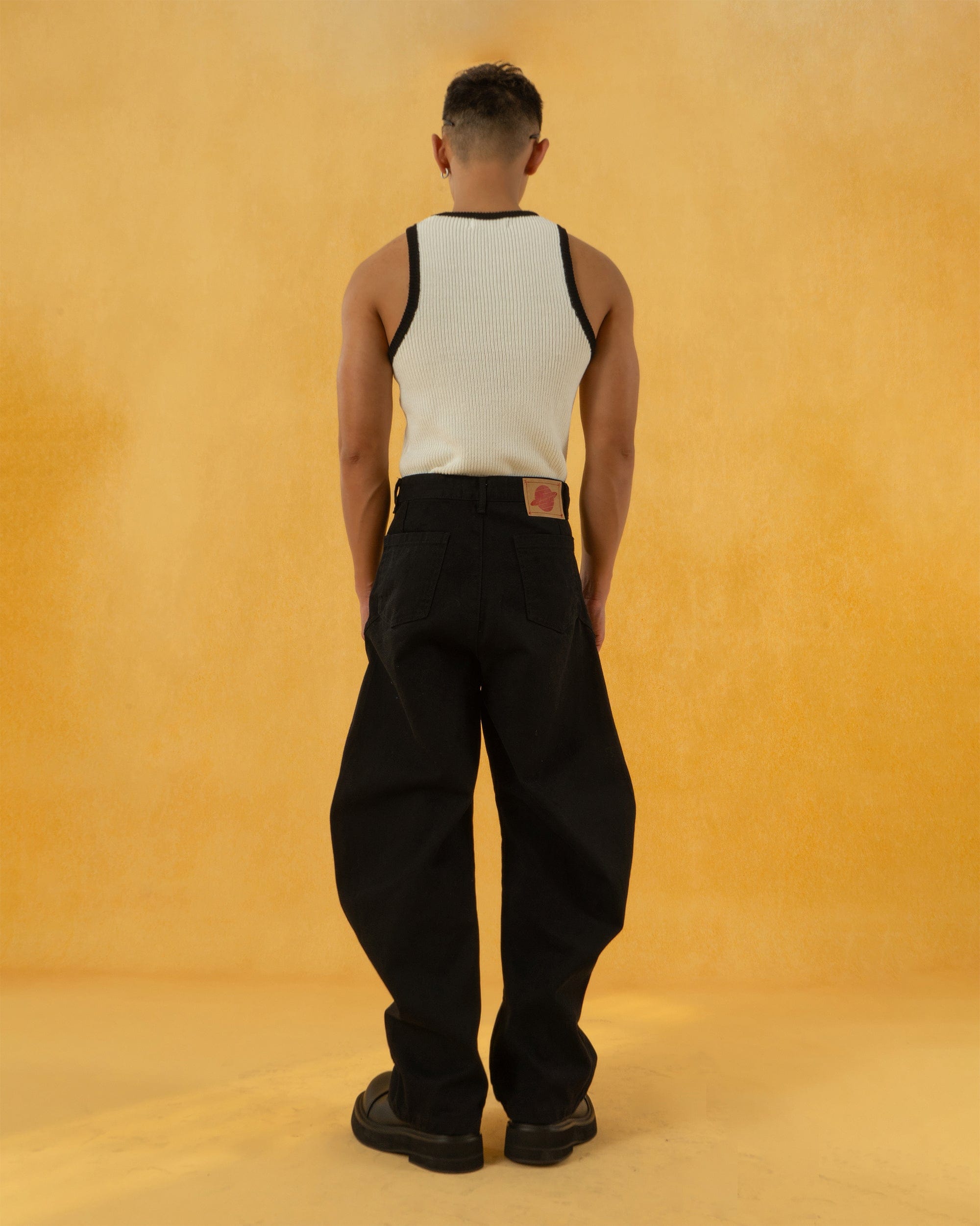 CLP Deconstructed Pleated Button Wide-Leg Pants