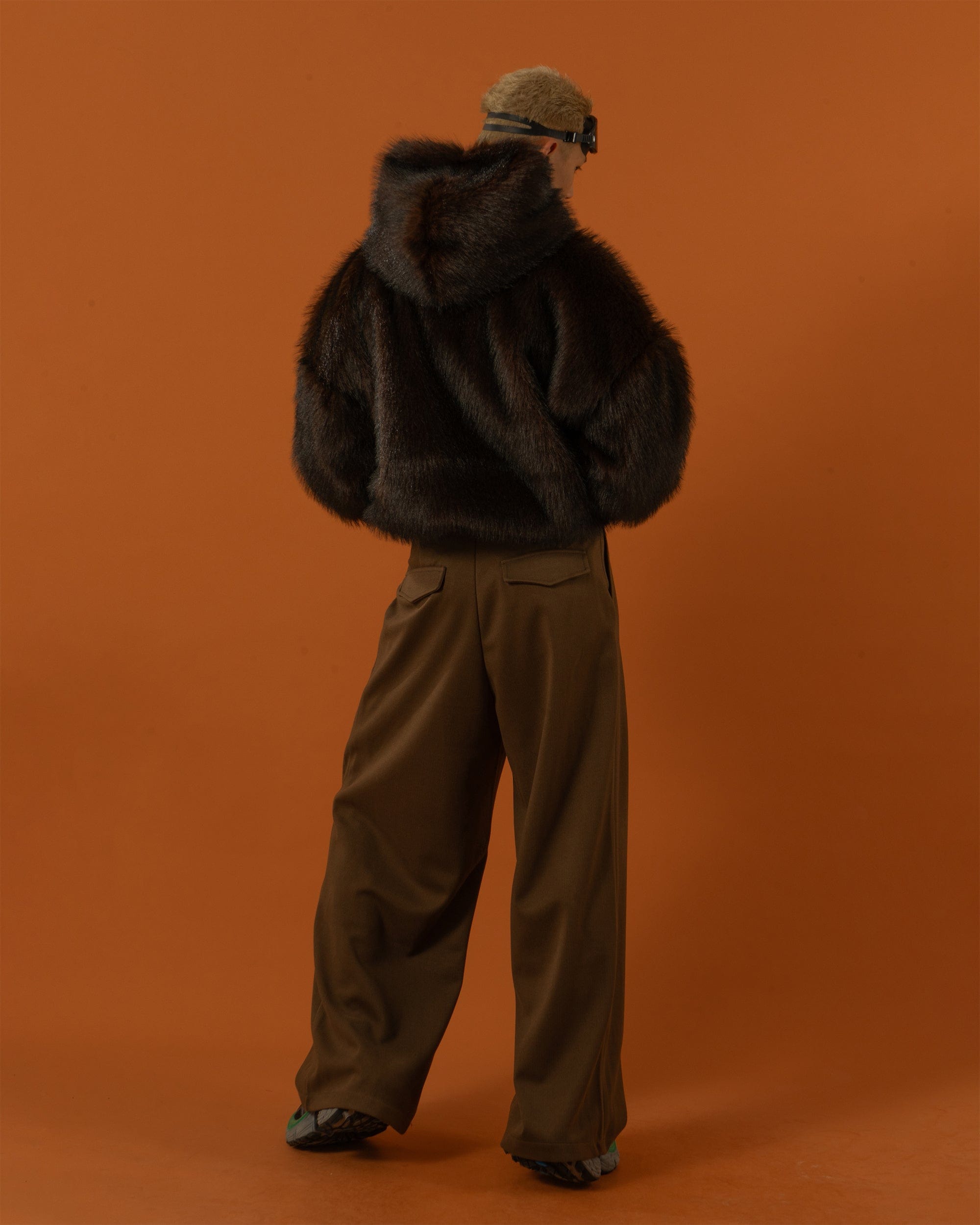 CLP Retro Faux Fur Zip-Up Hooded Jacket