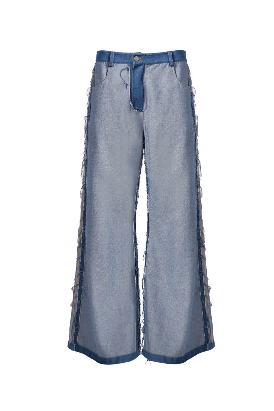 RELABEL Inside-Out Spliced Frayed Baggy Jeans
