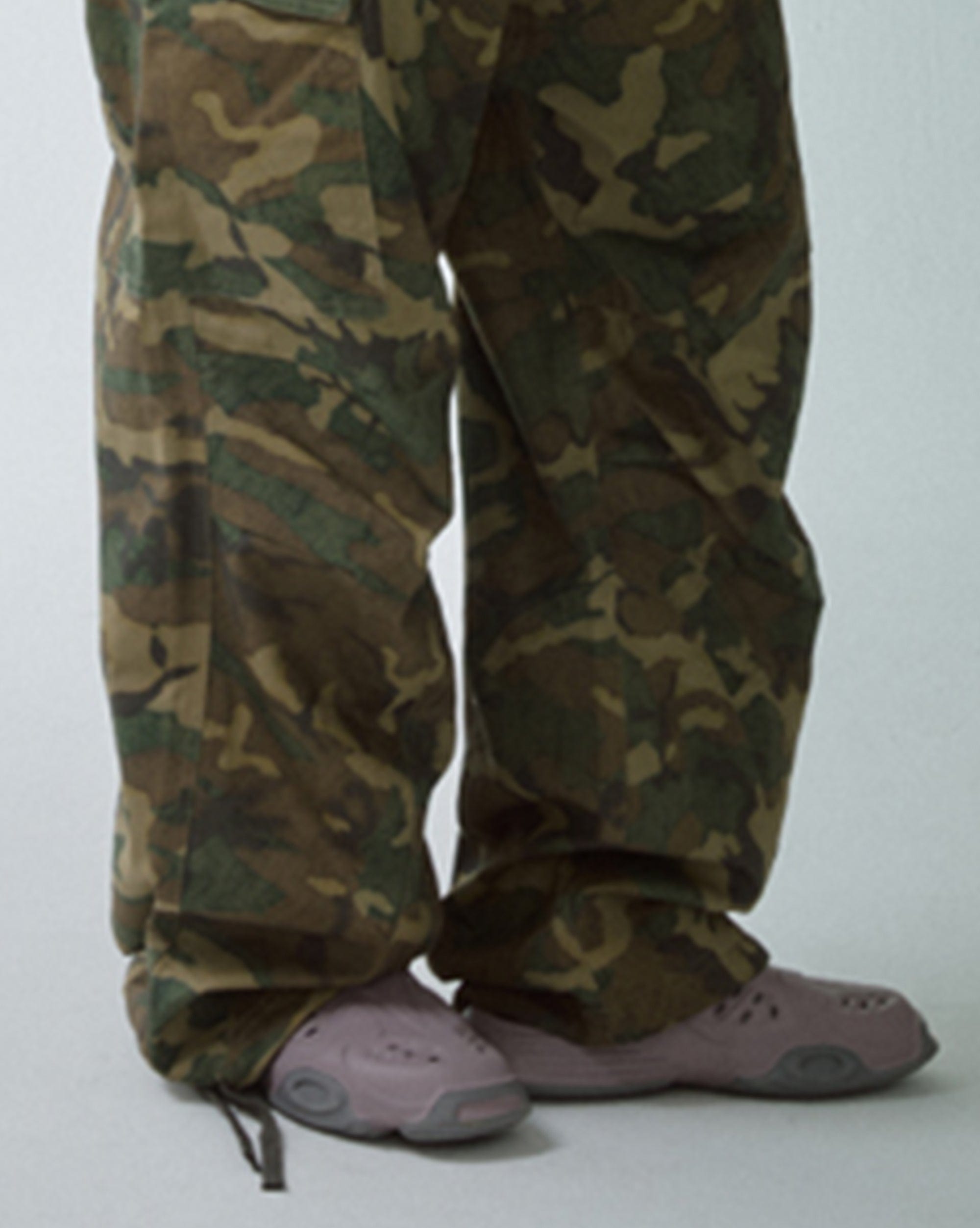 F2CE Wide-Leg Draw-String Camo Cargo Pants
