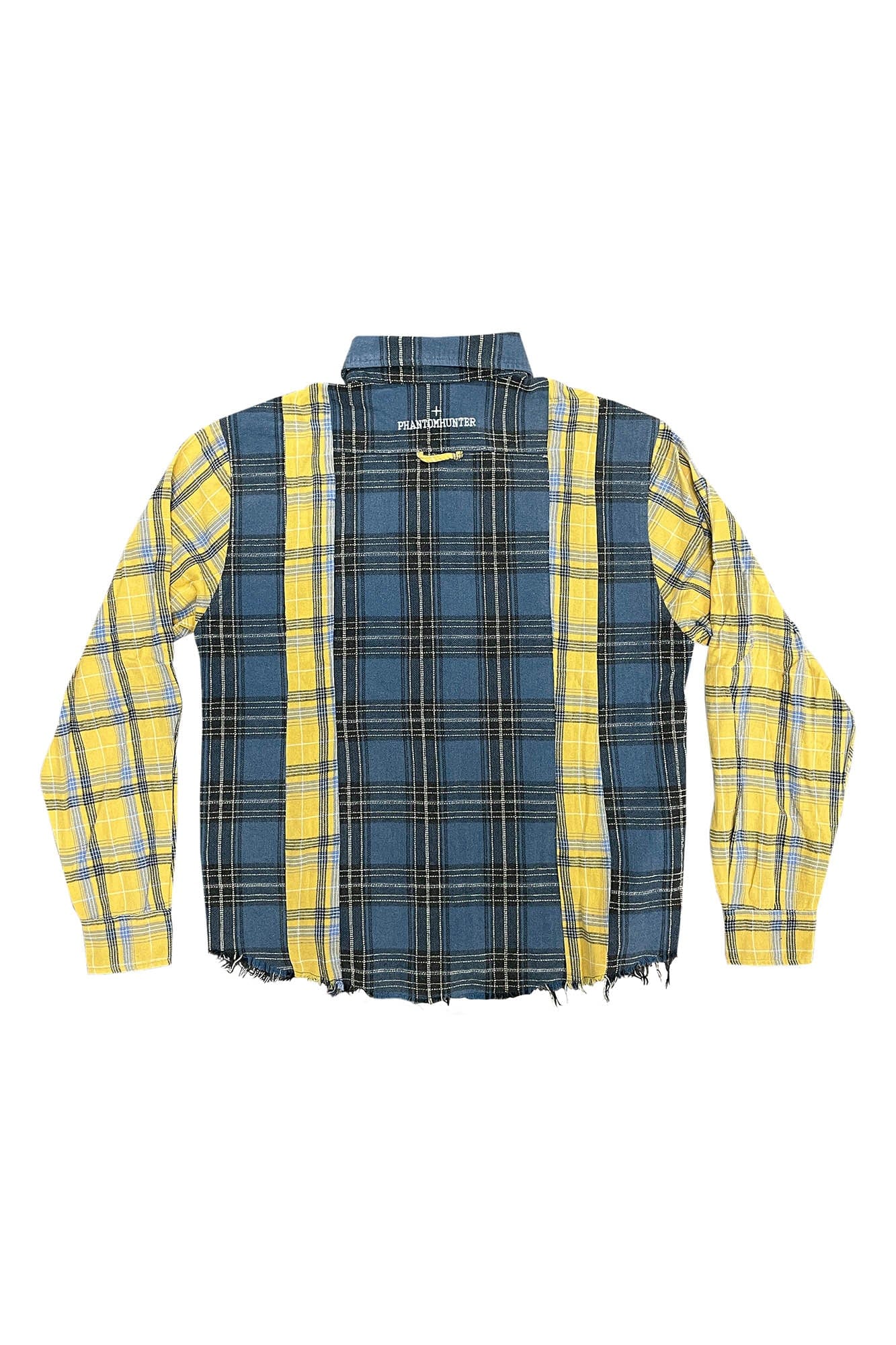 PHANTOMHUNTER Plaid Spliced Frayed Shirt