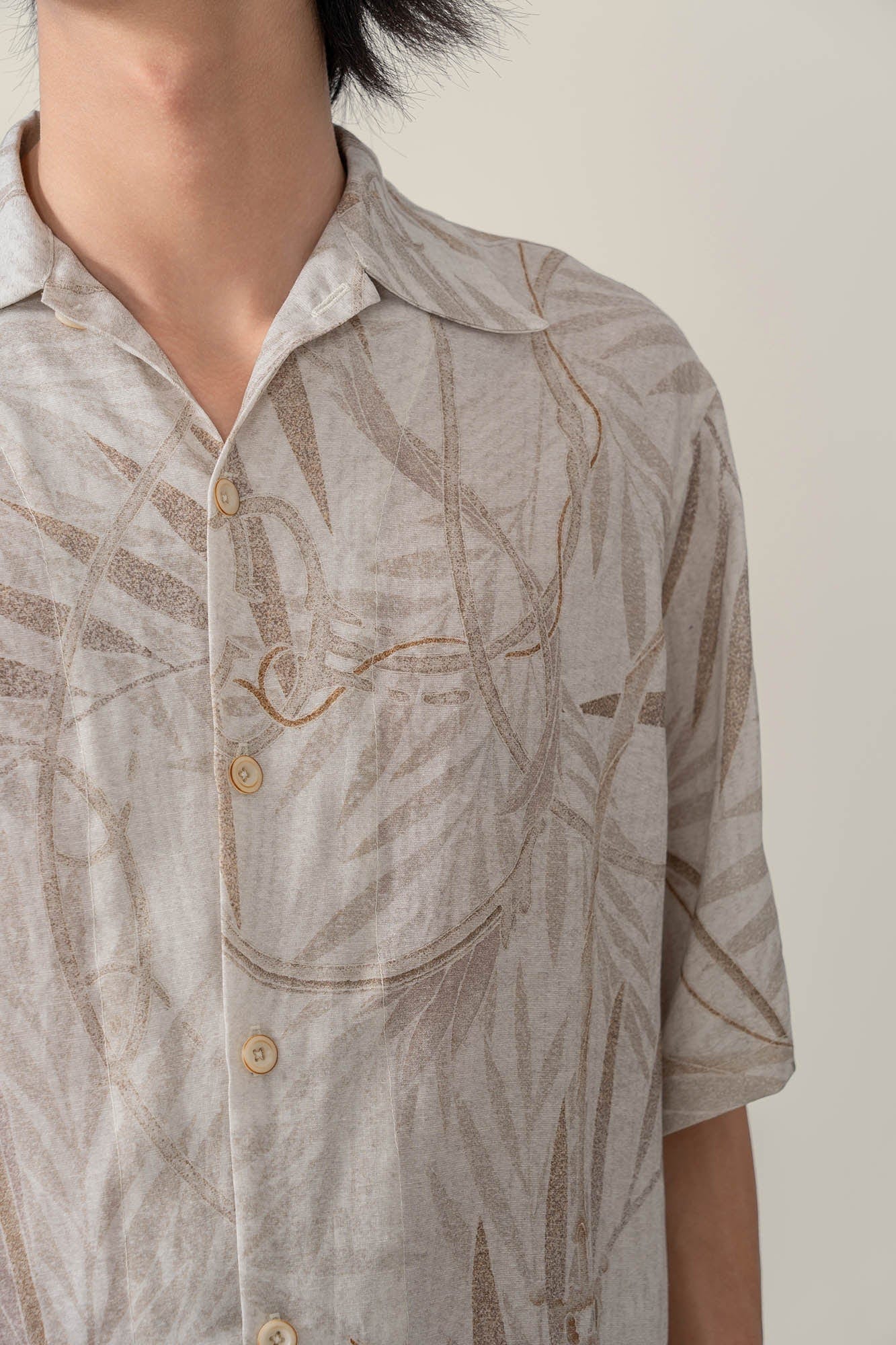 MOITIEDEPETALE Retro Foliage Half Shirt