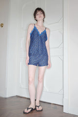 SOURPLUM Leopard Satin Cropped Shorts
