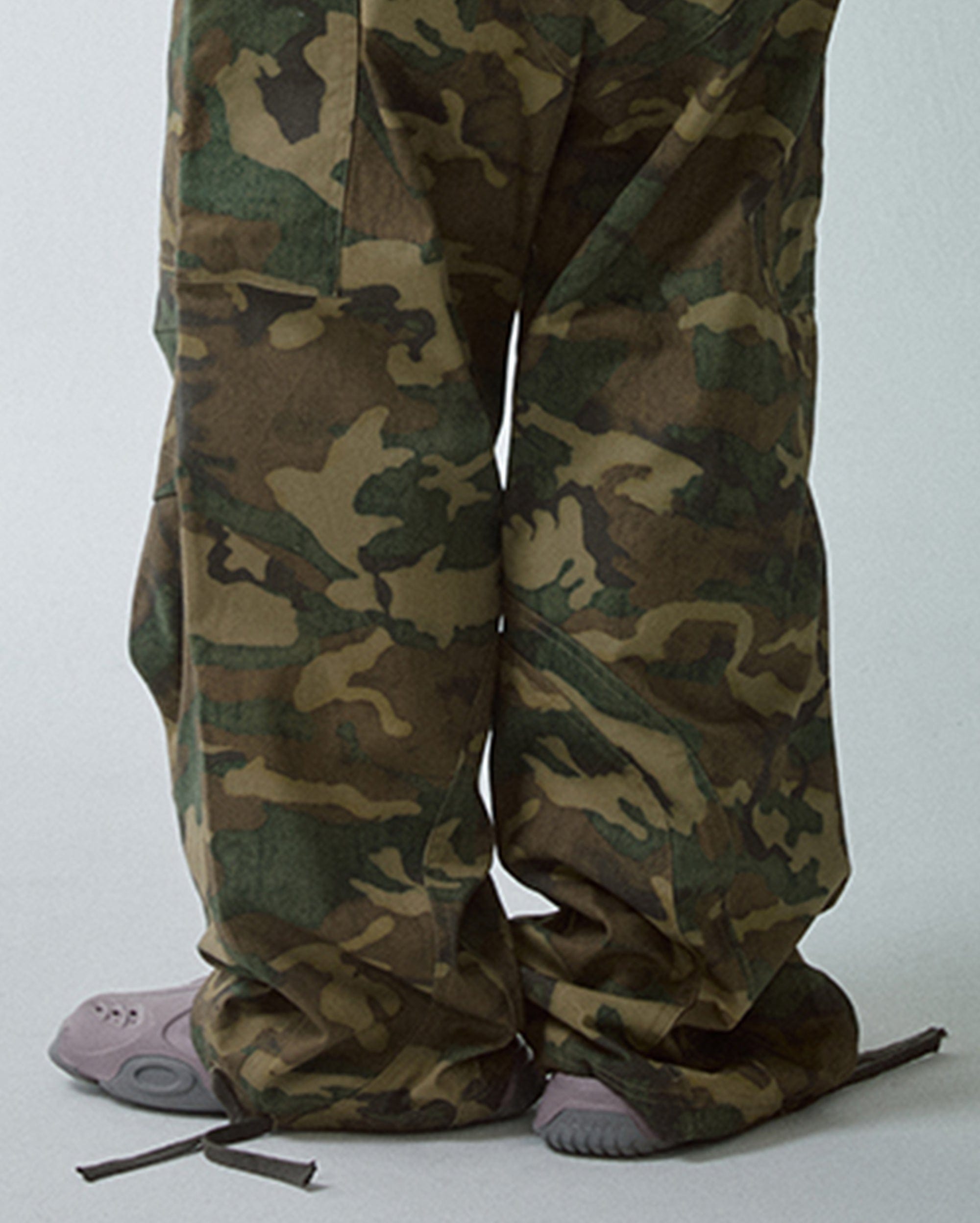 F2CE Wide-Leg Draw-String Camo Cargo Pants
