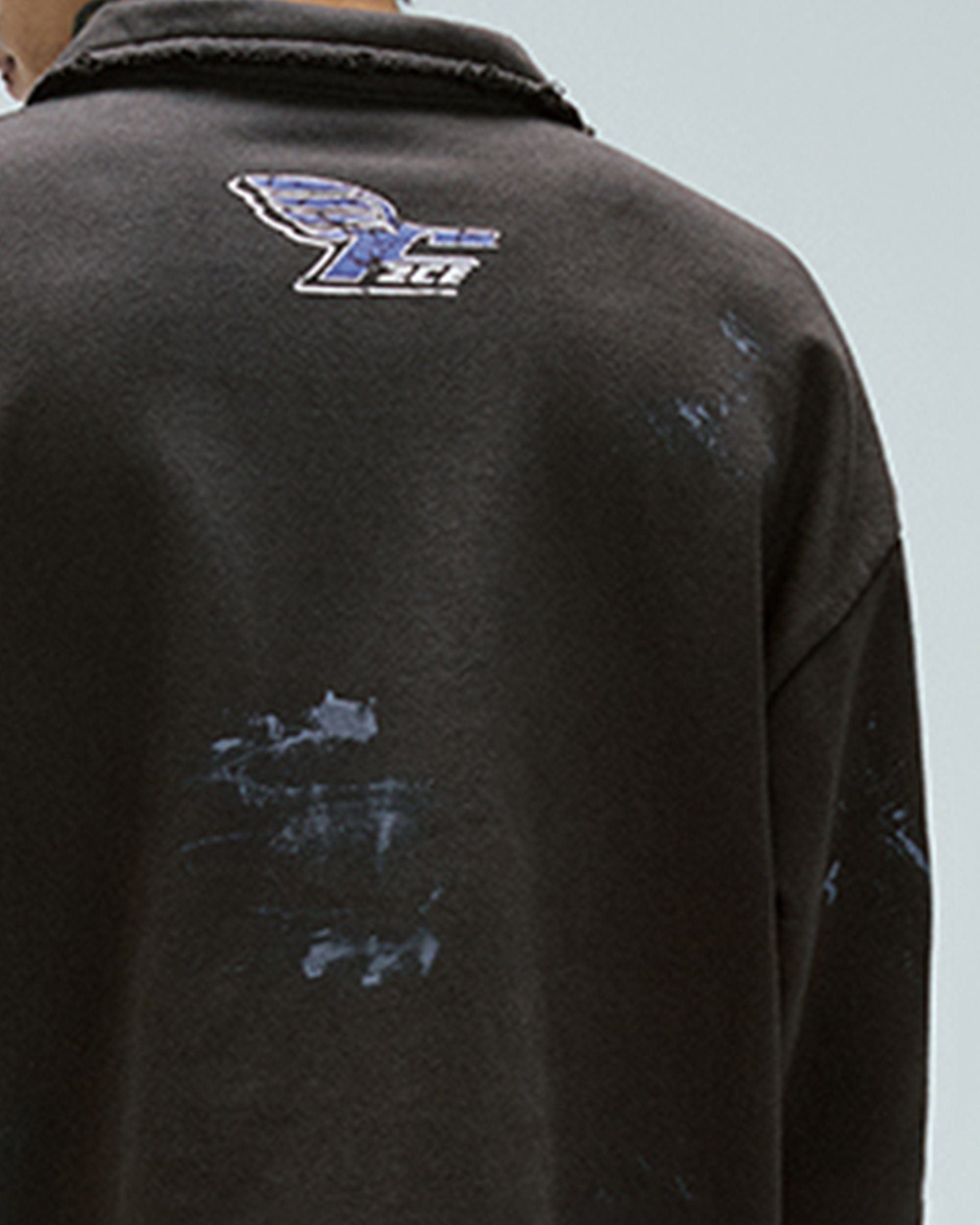 F2CE Layered Raw-Edge Racing Logo Hoodie