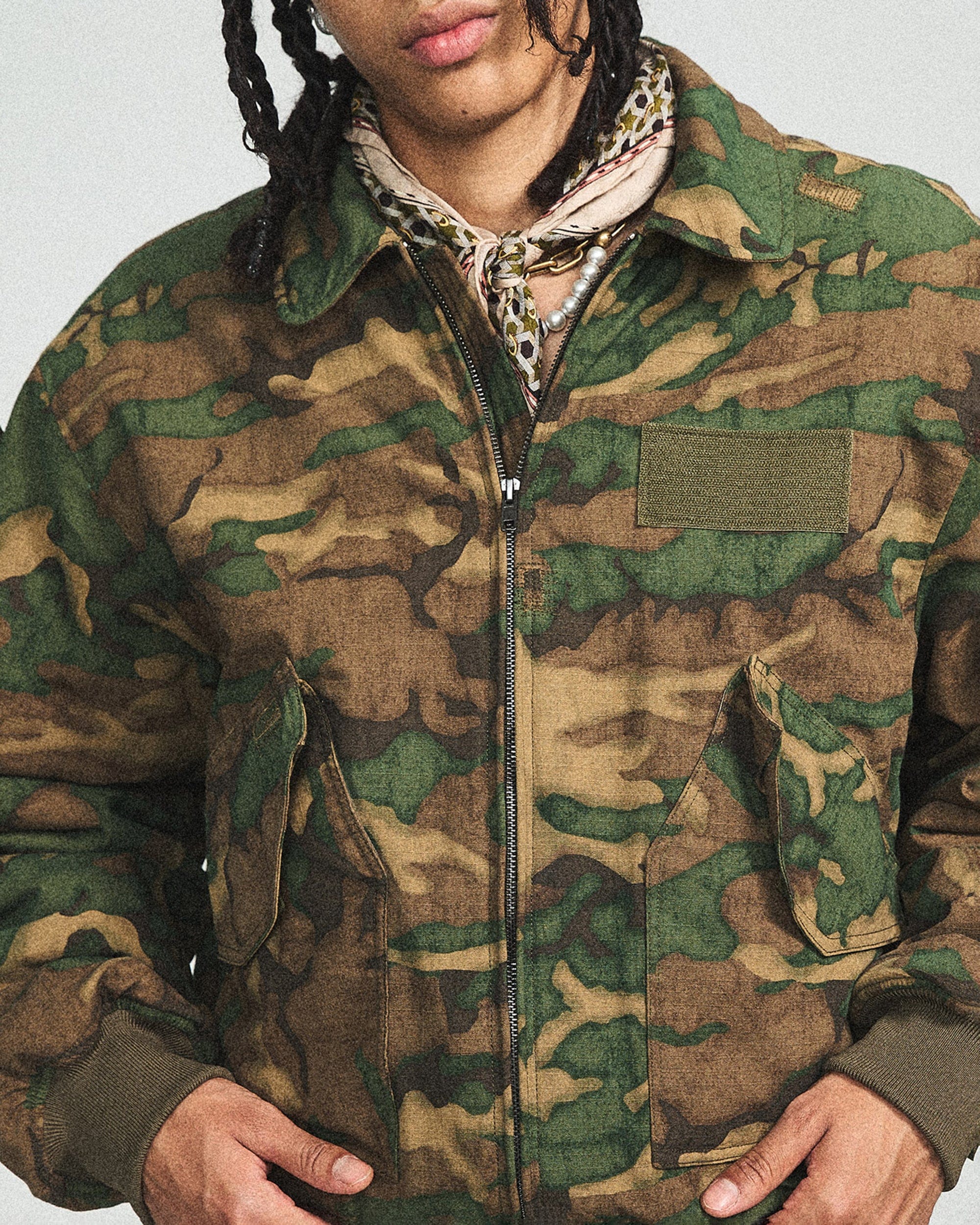 STEEPC Camo MA2 Multi-Pocket Patchwork Reversible Jacket