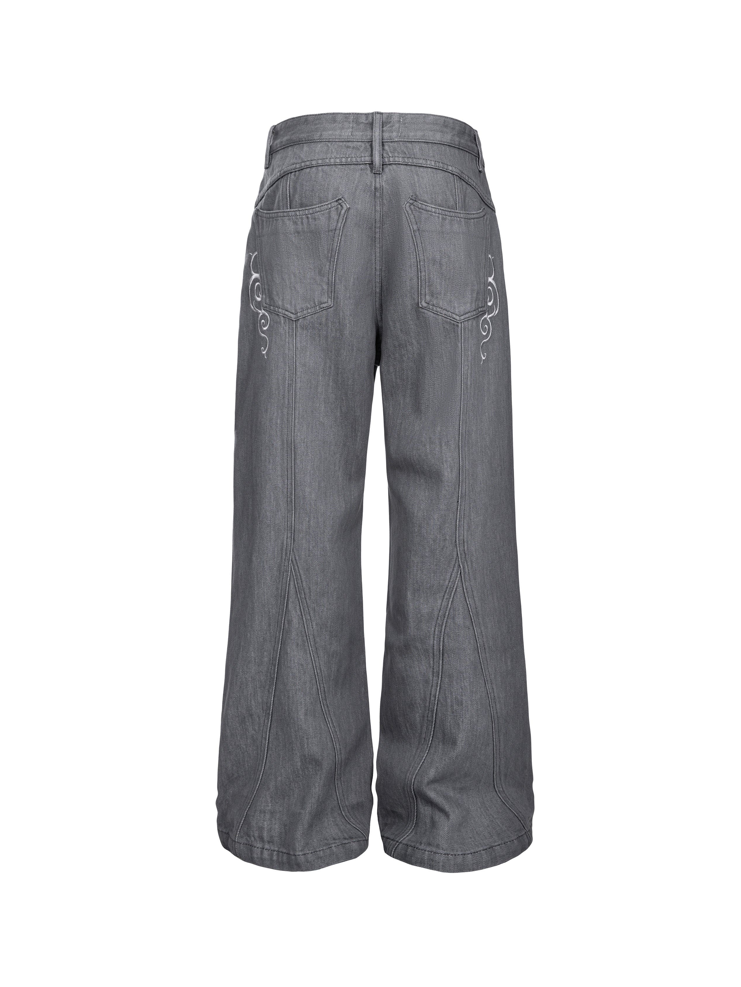 CATSSTAC Floral Embroidered Flared Jeans