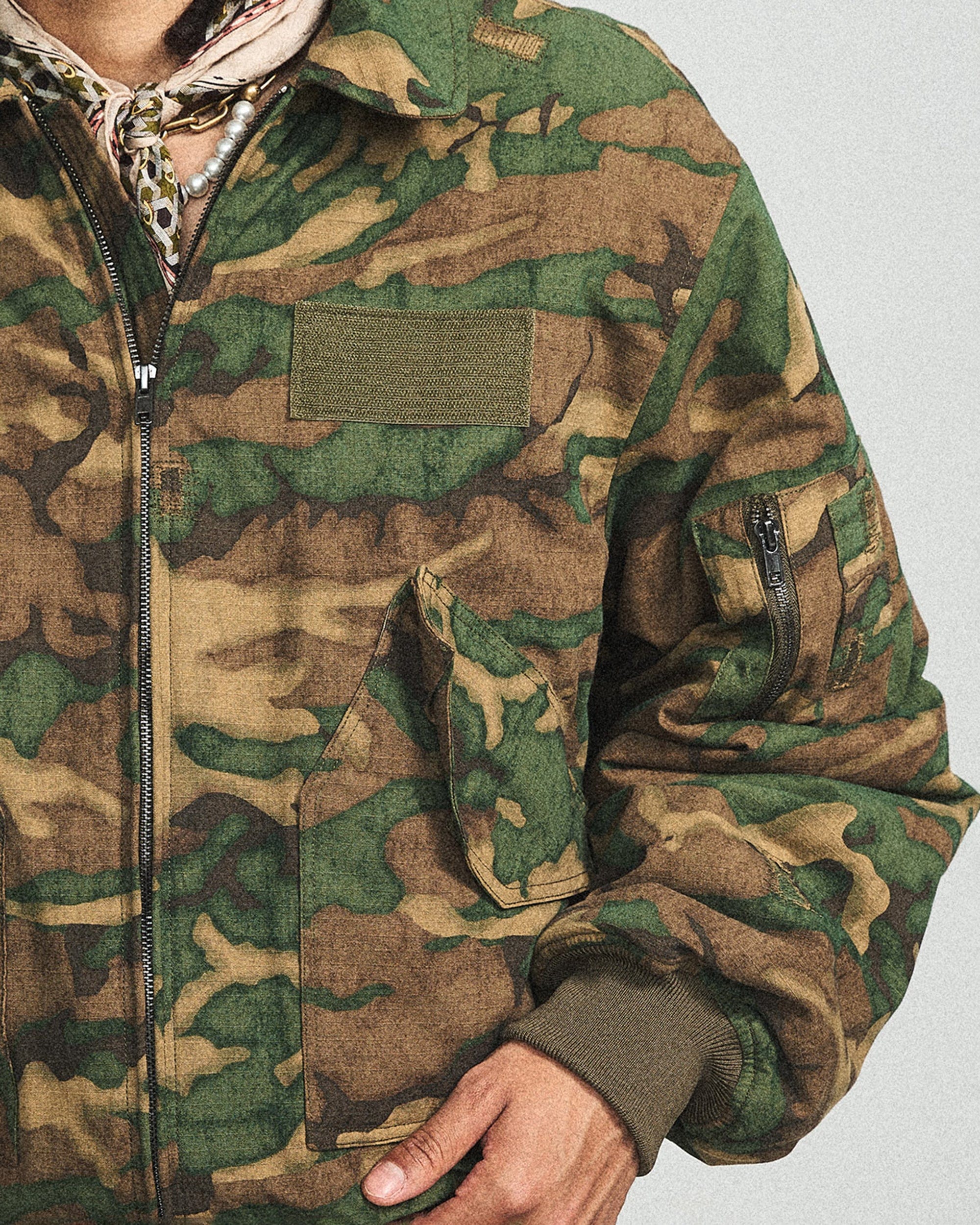 STEEPC Camo MA2 Multi-Pocket Patchwork Reversible Jacket