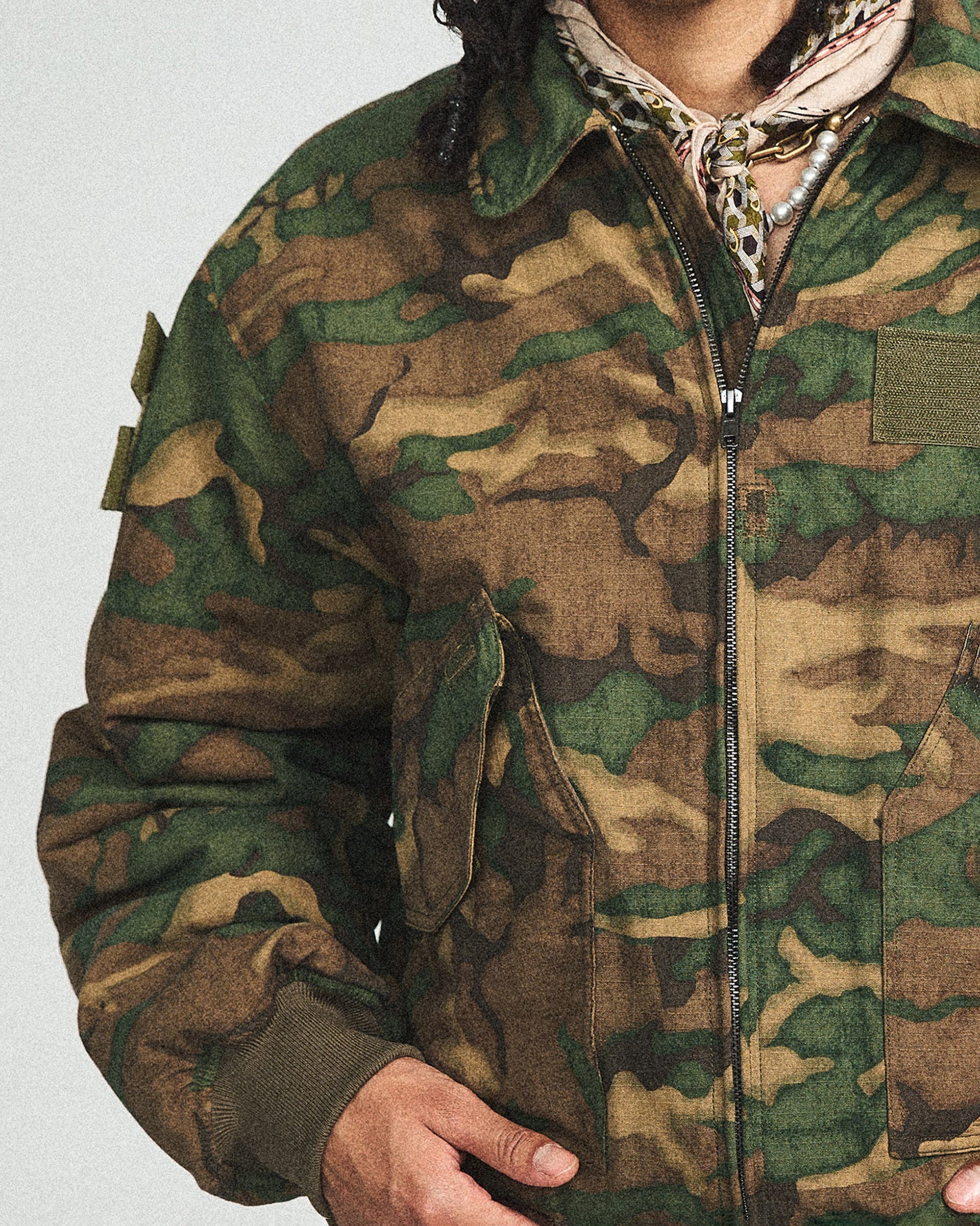 STEEPC Camo MA2 Multi-Pocket Patchwork Reversible Jacket