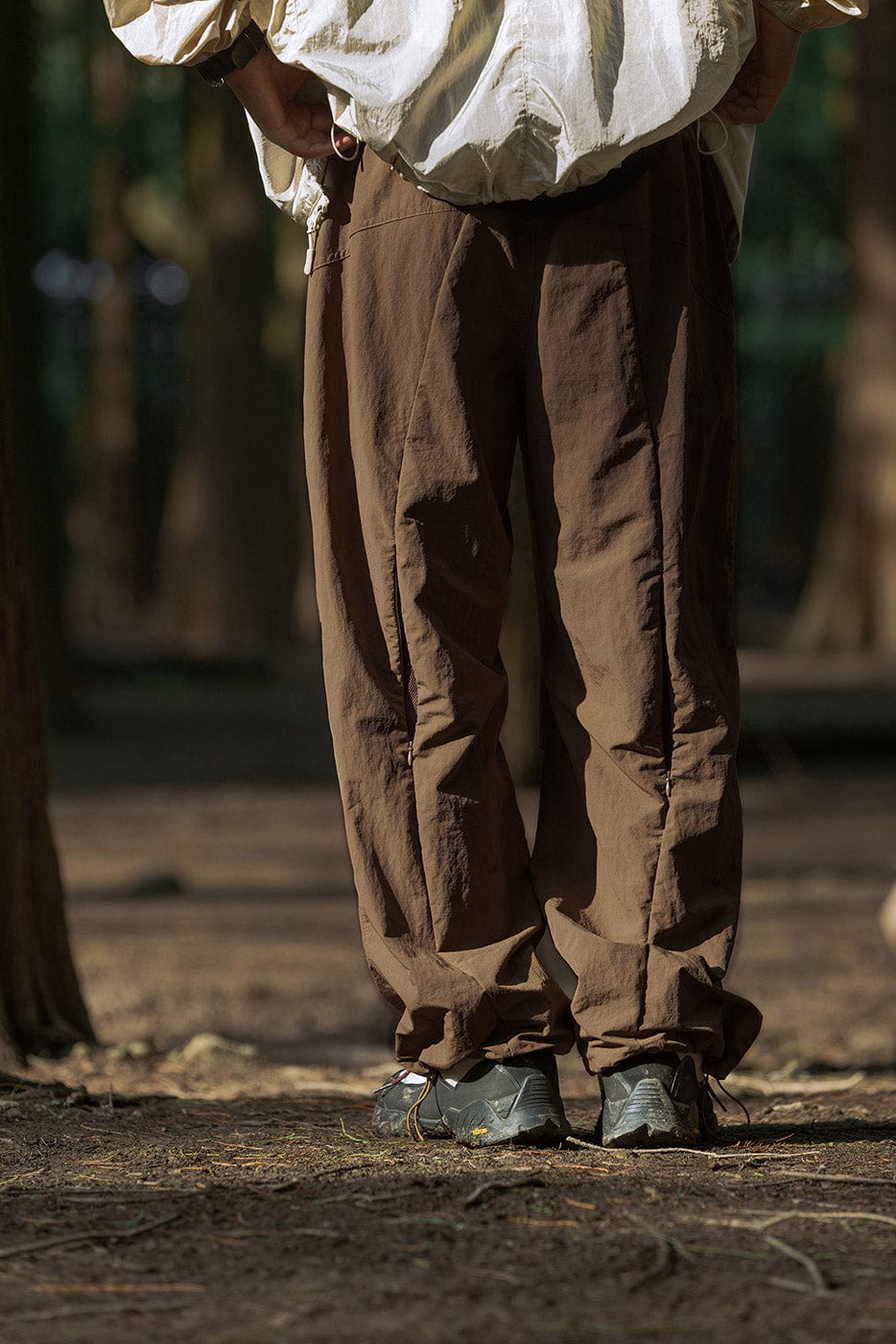 ENSHADOWER Splash-Proof Spliced Crinkled Parachute Pants