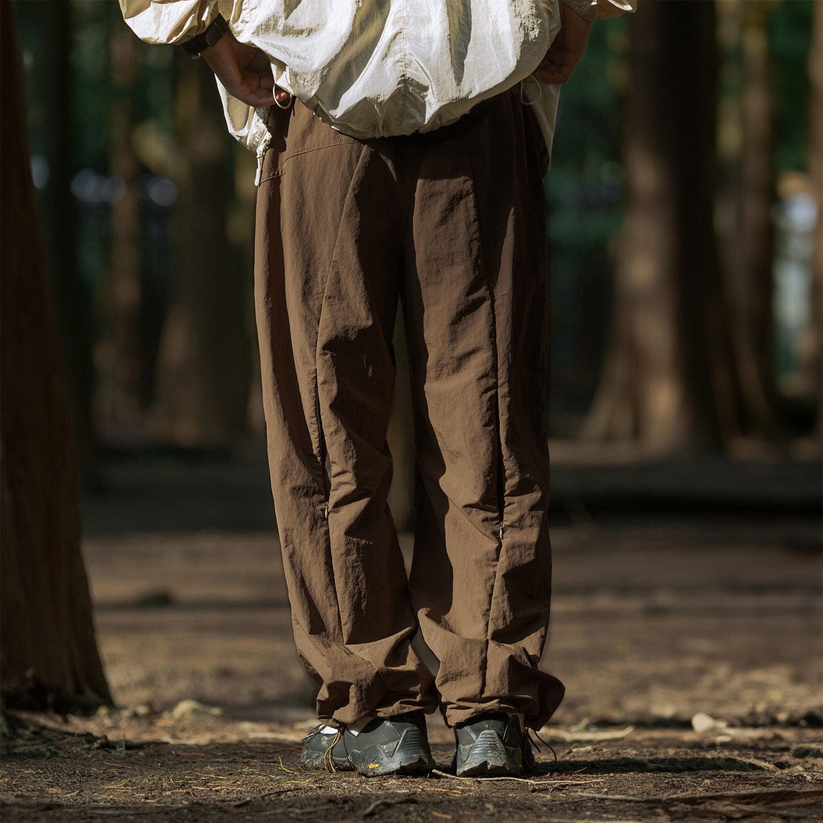 ENSHADOWER Splash-Proof Spliced Crinkled Parachute Pants
