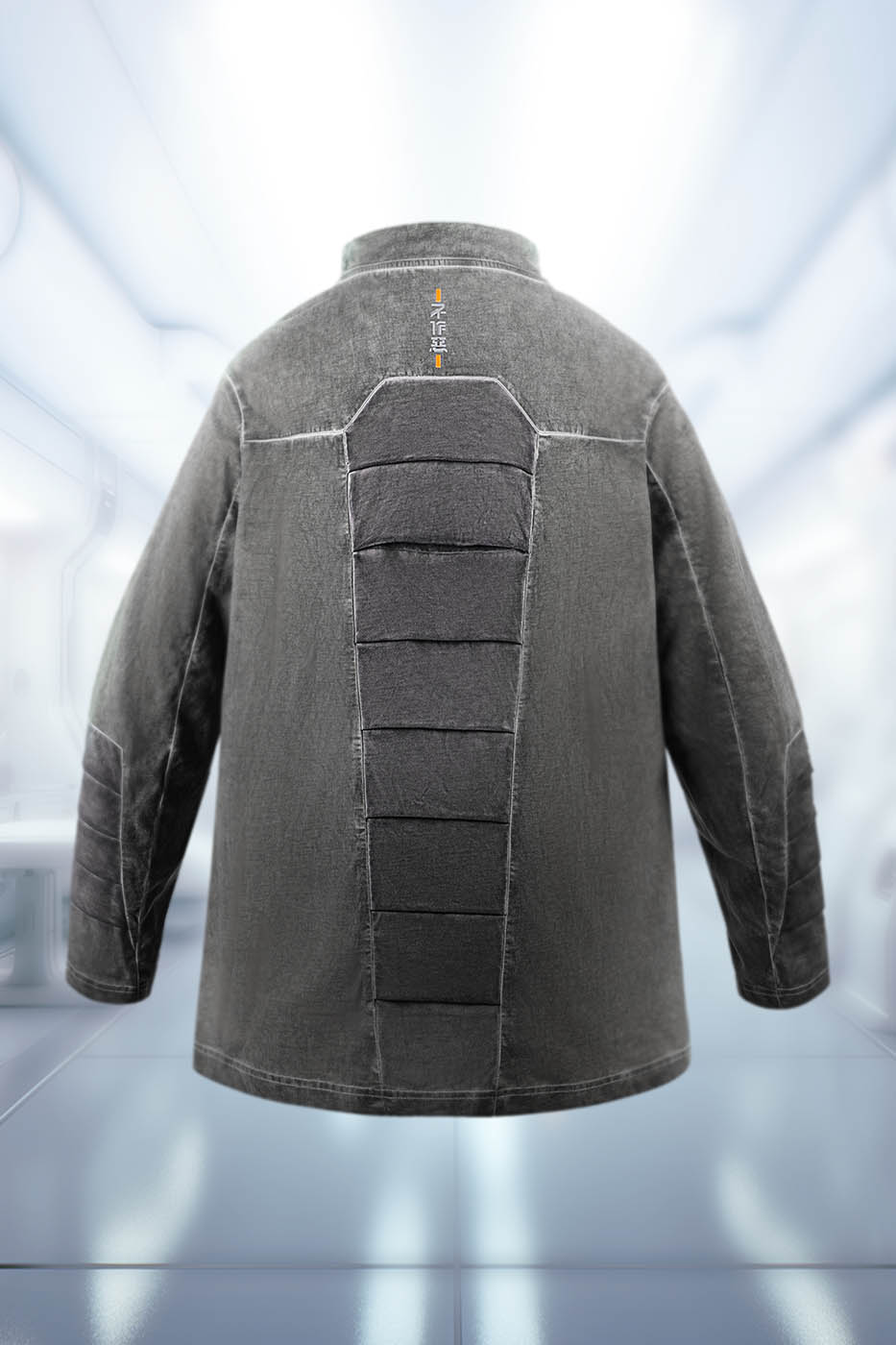 XIPHEVIL Futuristic-Distressed Paneled L/S Tee