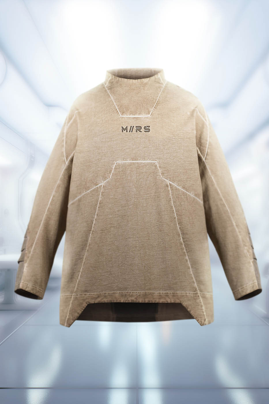 XIPHEVIL Futuristic-Distressed Paneled L/S Tee