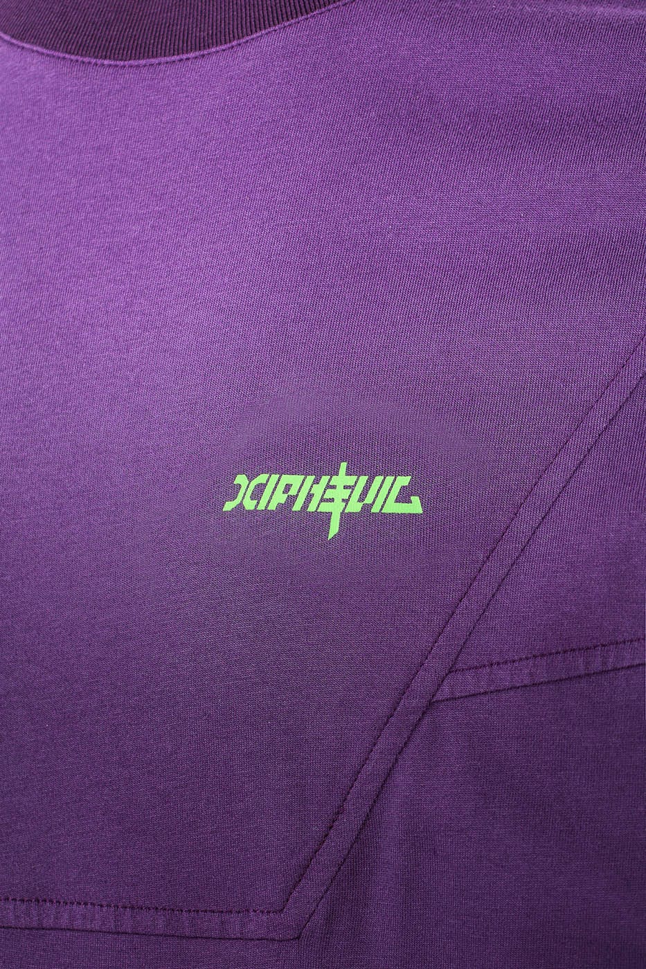 XIPHEVIL Asymmetrical Spliced Double-Pocket T-Shirt