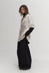 ILNya Nieternite Nifutur Winged Angel Sketch Spliced Half-Sleeve Shirt