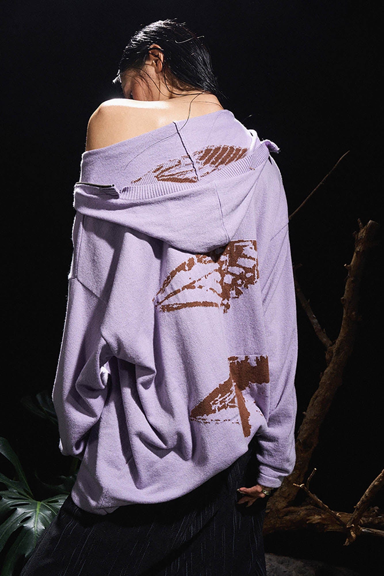 RELABEL Butterfly Zip-Up Mask Wool-Blended Hoodie