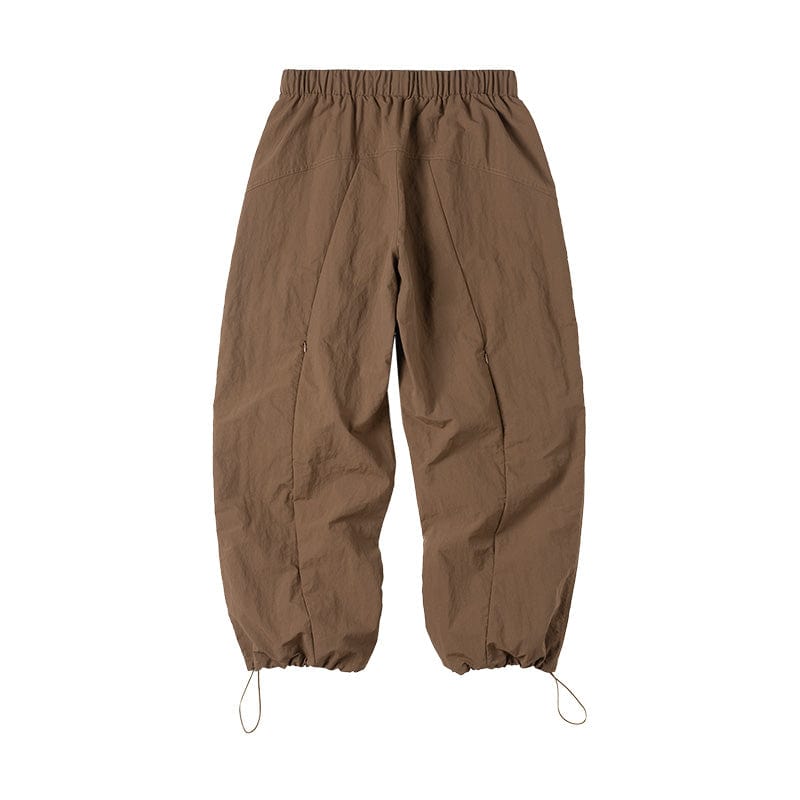 ENSHADOWER Splash-Proof Spliced Crinkled Parachute Pants