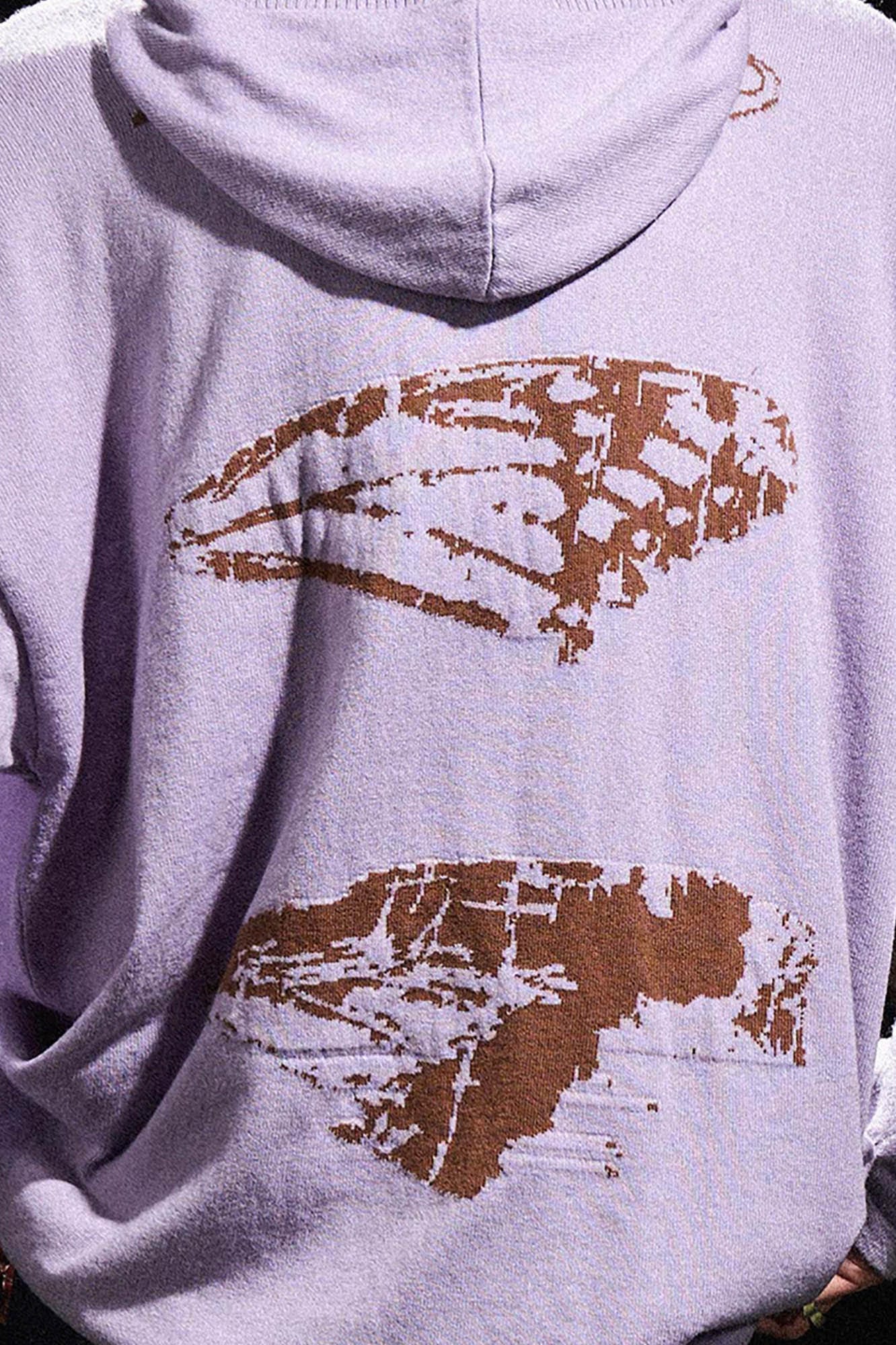 RELABEL Butterfly Zip-Up Mask Wool-Blended Hoodie