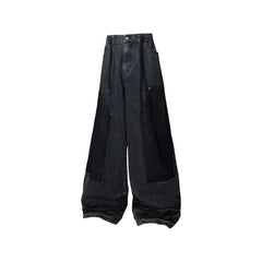 RELABEL Double-Knee Patch Washed Drawstring Jeans