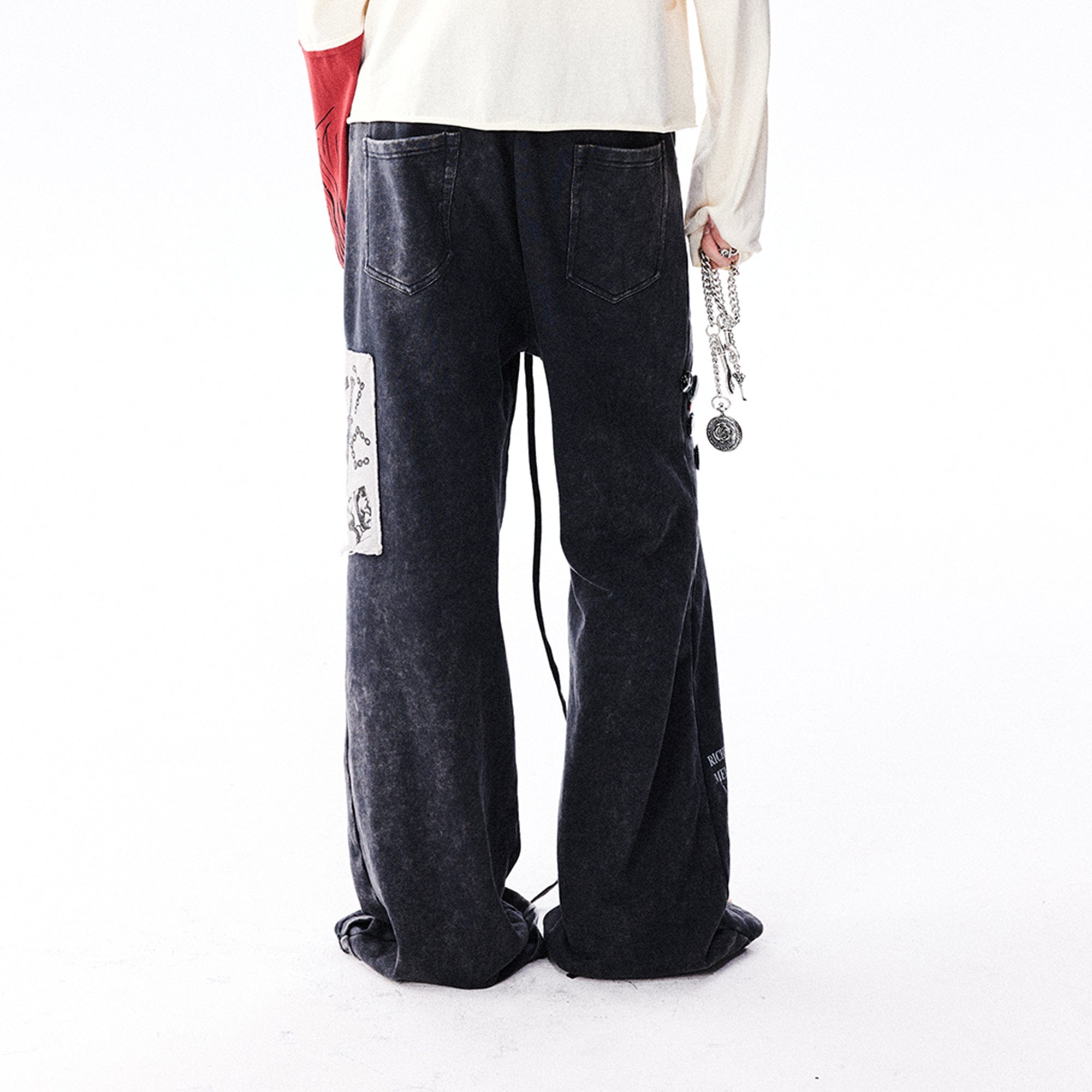 RICHILL Washed Badge Patchwork Pants