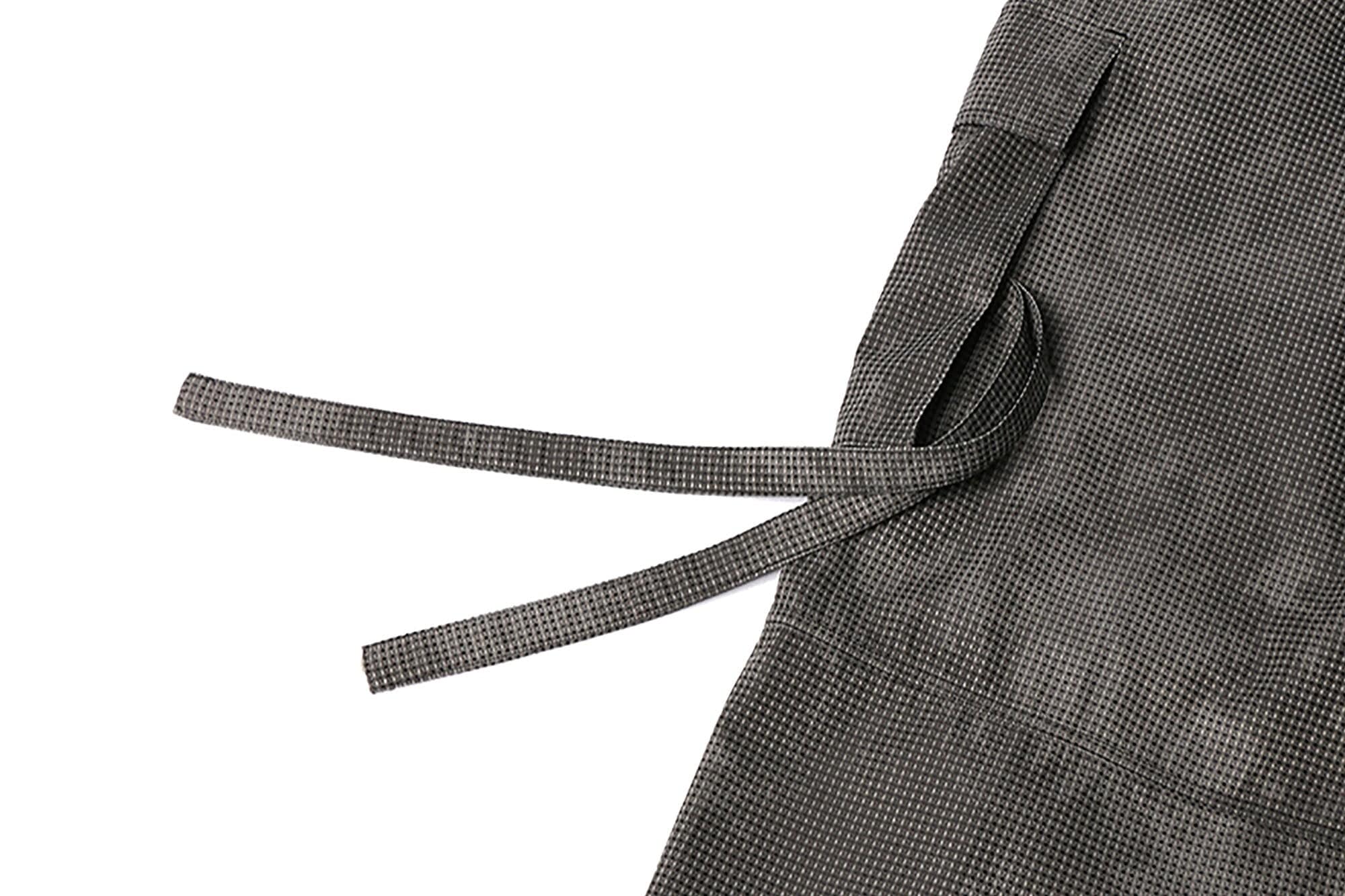 RELABEL Mini Checker Multi-Pocket Strap Pleated Cargo Pants Dark Gray
