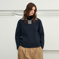 KREATE Waffle Knit Polo Sweater