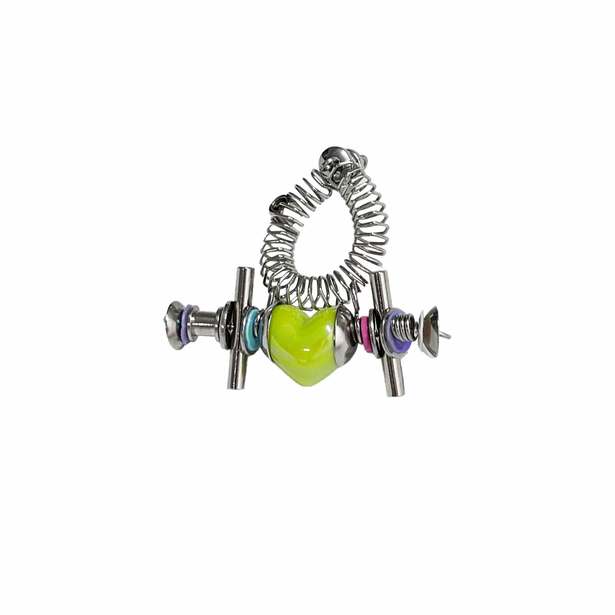 ILLUSORY Time Machine Neon Heart Spiral Coil Ring