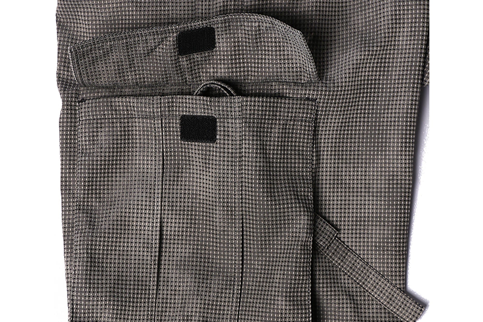 RELABEL Mini Checker Multi-Pocket Strap Pleated Cargo Pants Dark Gray