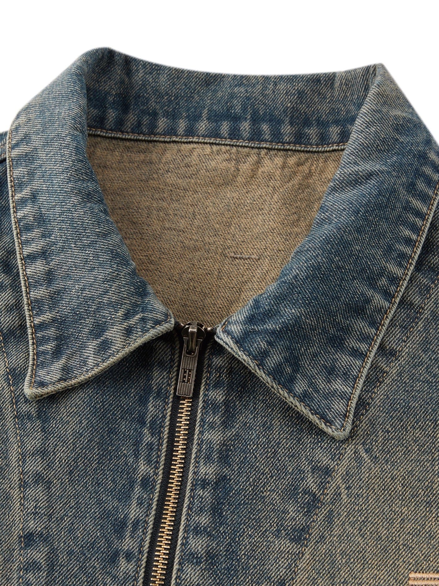 BONELESS Washed Spliced Denim Jacket