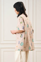 EPIC POETRY Porcelain Full-Print Half Shirt