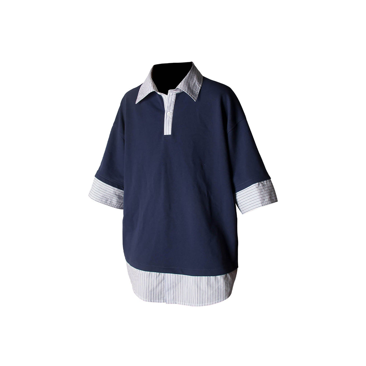 RELABEL Striped Layered Polo T-Shirt