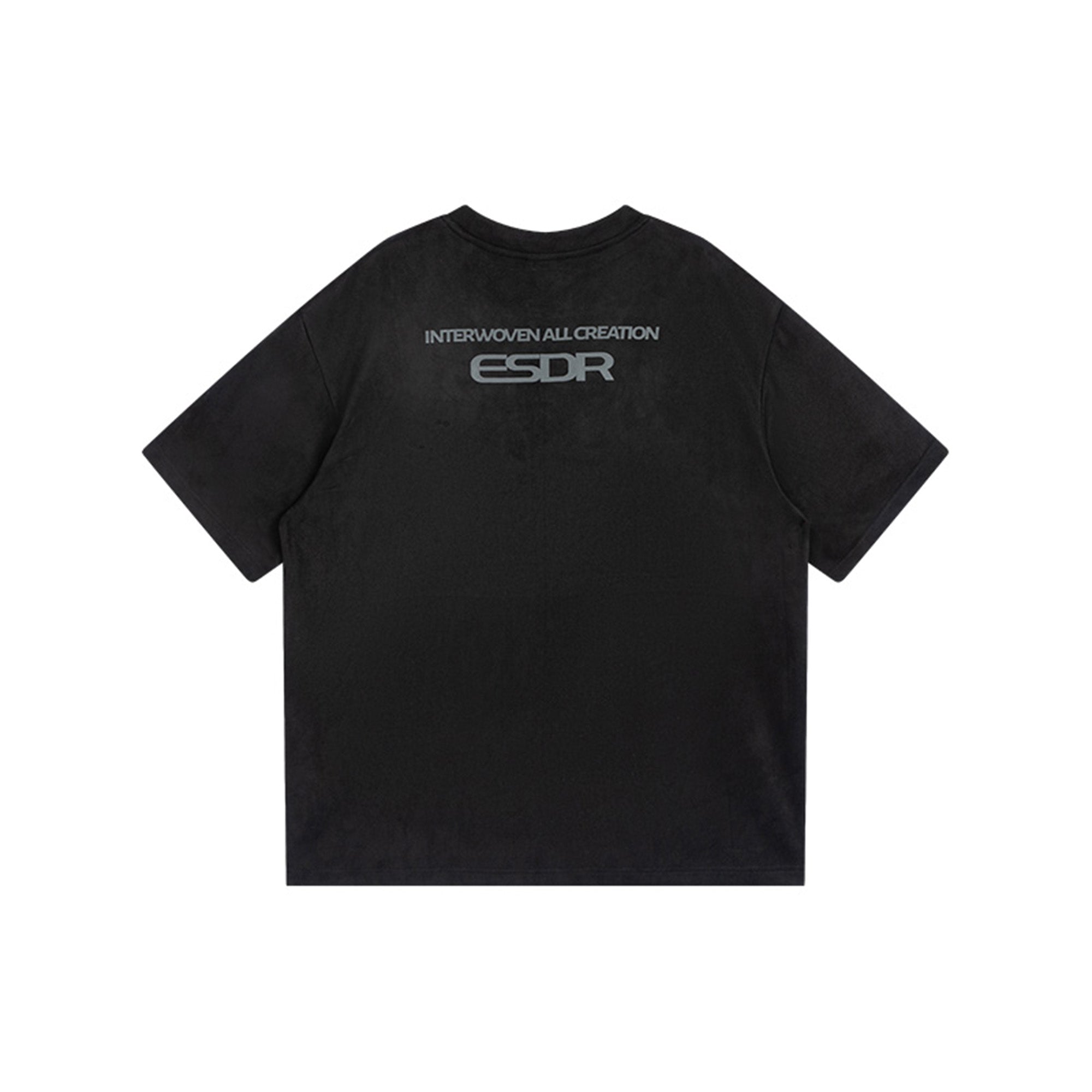 ENSHADOWER Retro Logo Faux-Suede T-Shirt